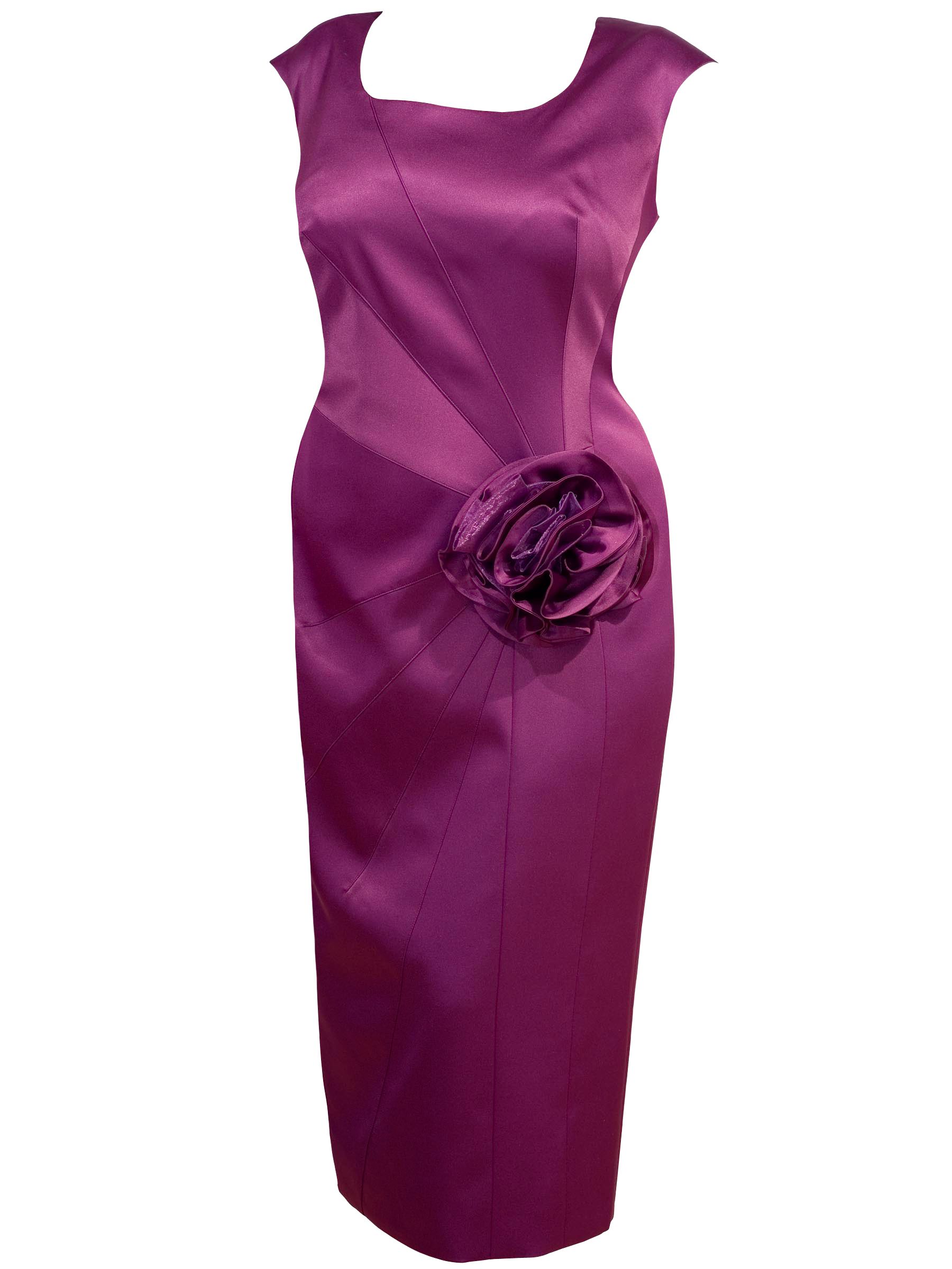 Chesca Corsage Trim Dress, Hot Pink at John Lewis