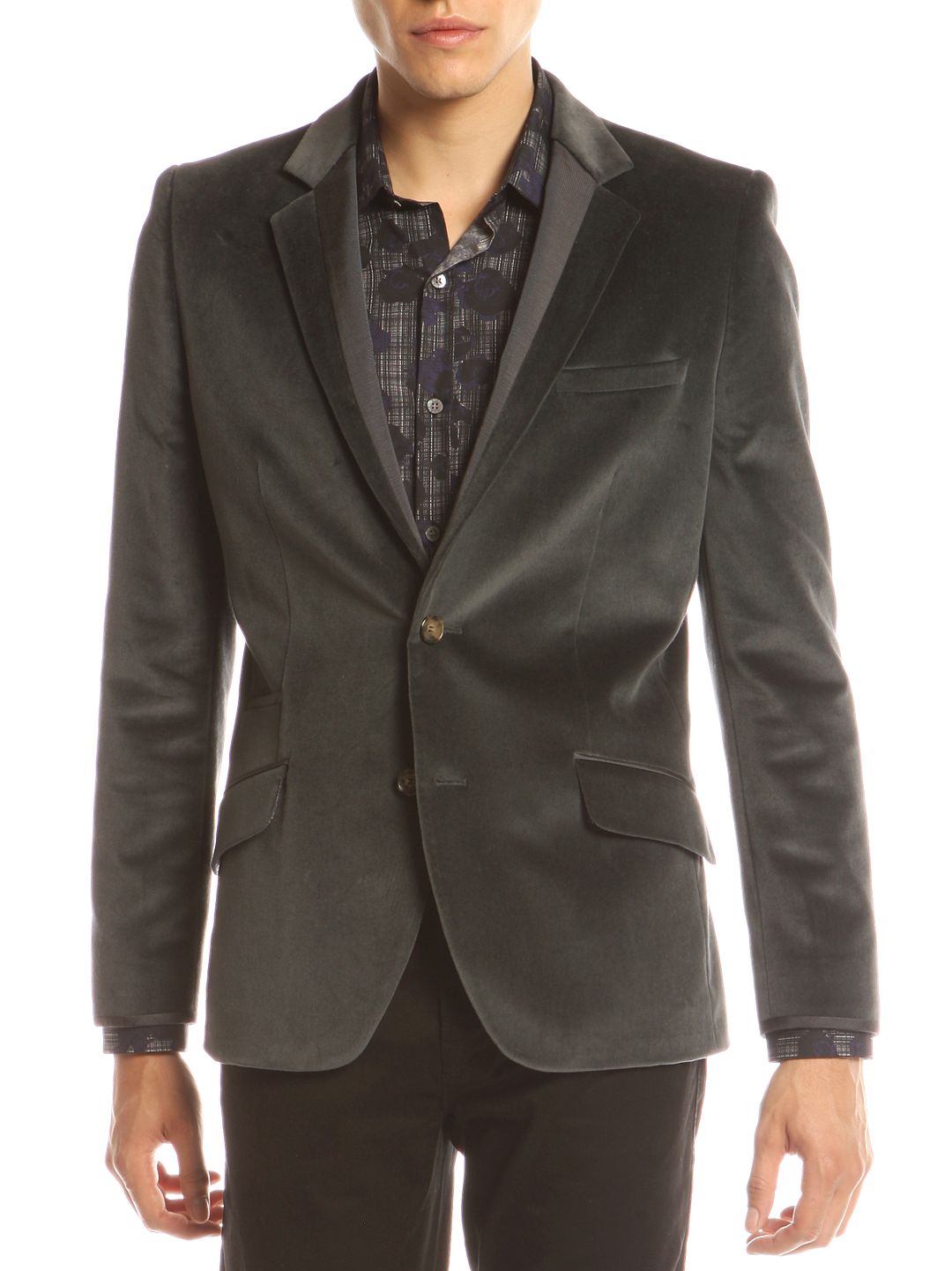 Ted Baker Velvet Jacket, Black at John Lewis