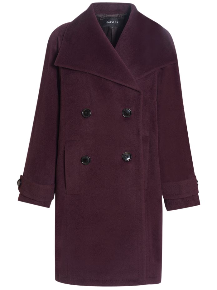 Jaeger Oversized Coat, Purple at John Lewis