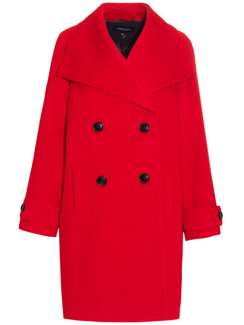 Jaeger Oversized Coat, Red at John Lewis