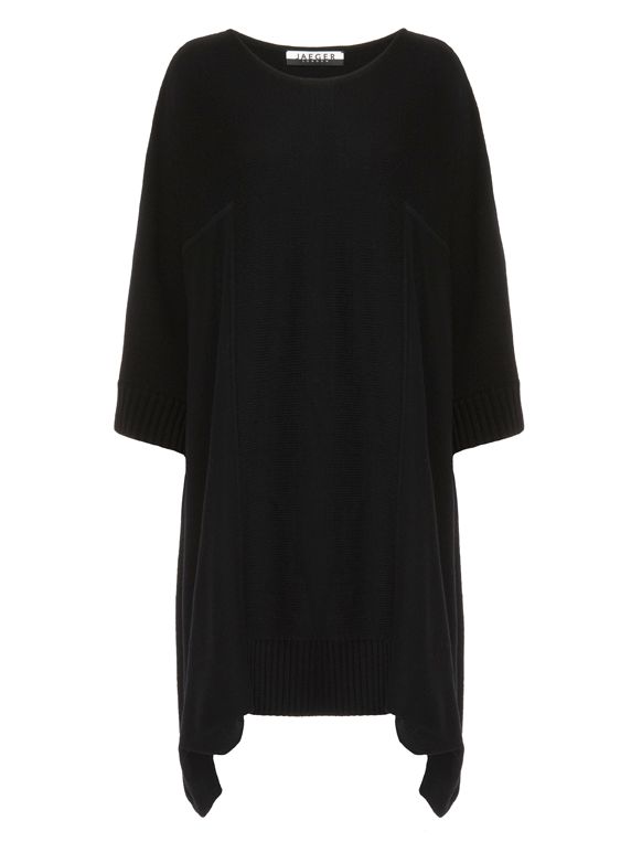 Jaeger Draped Sweater, Black at JohnLewis