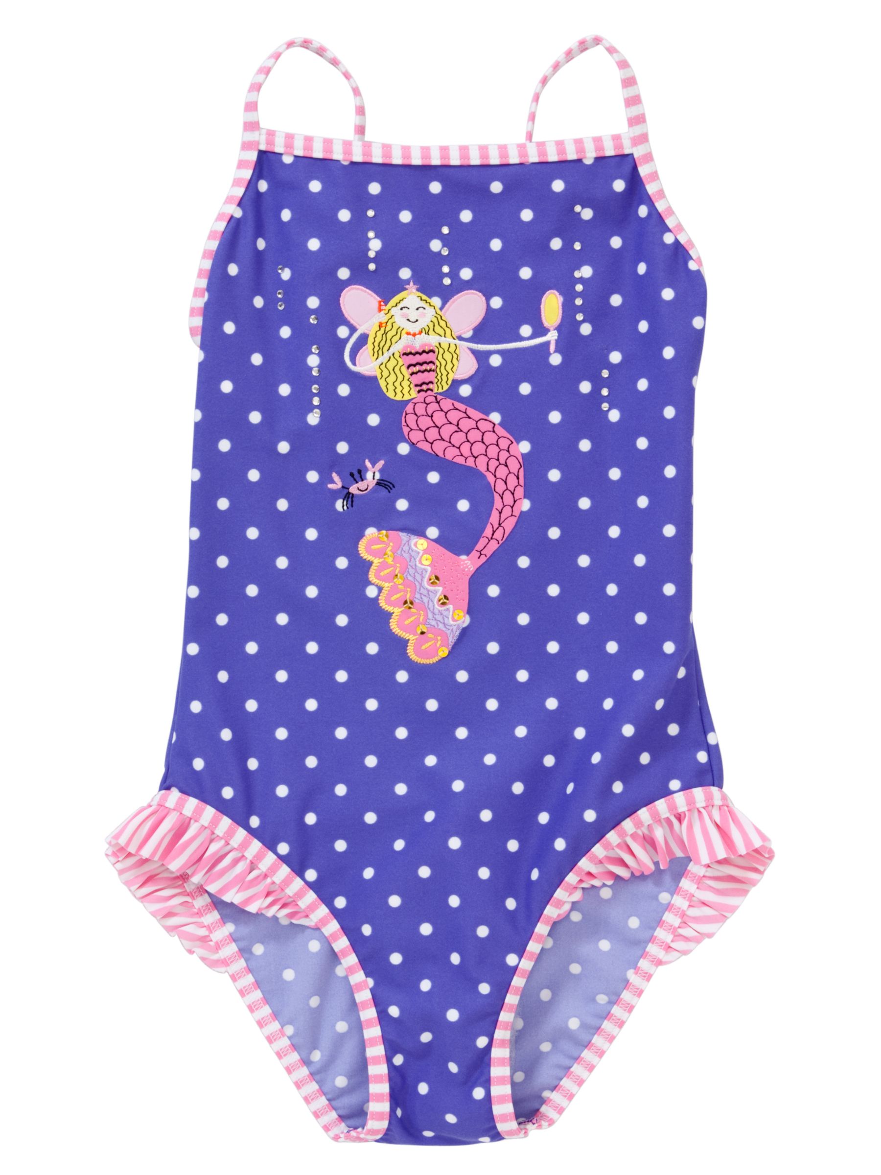 John Lewis Girl Mermaid Swimsuit, Purple