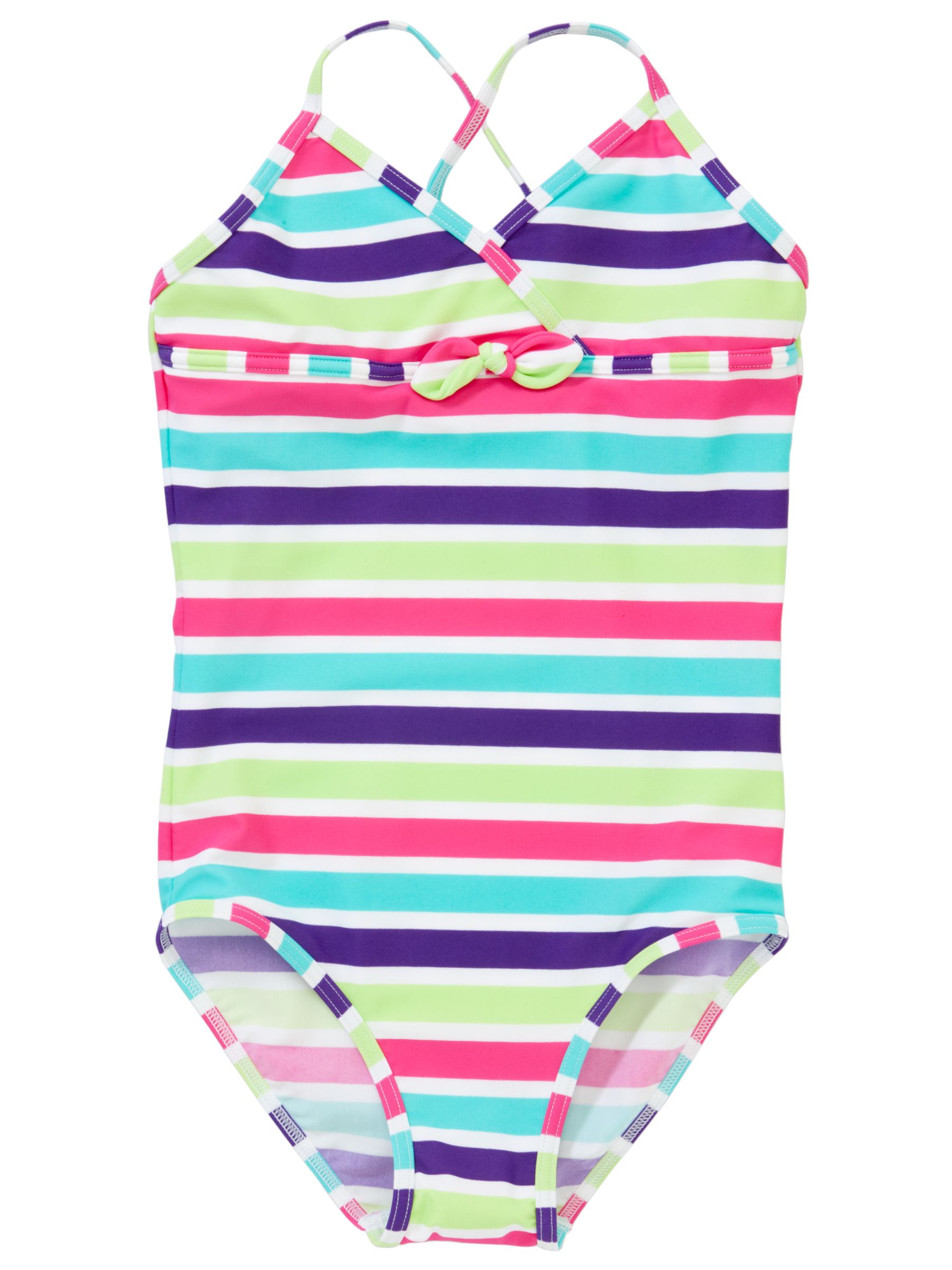 John Lewis Girl Stripe Print Swimsuit,