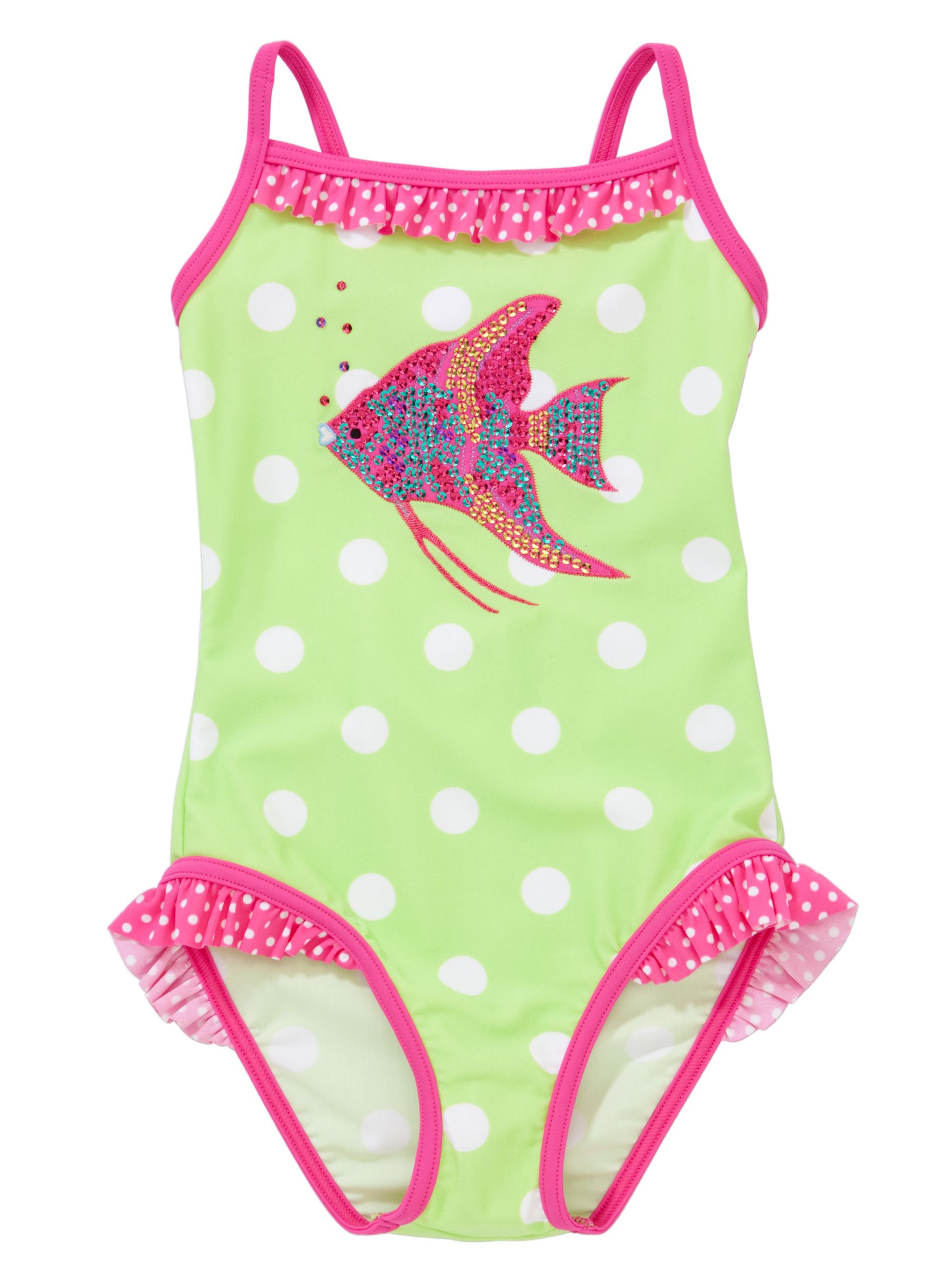 Sequin Fish Swimsuit, Green