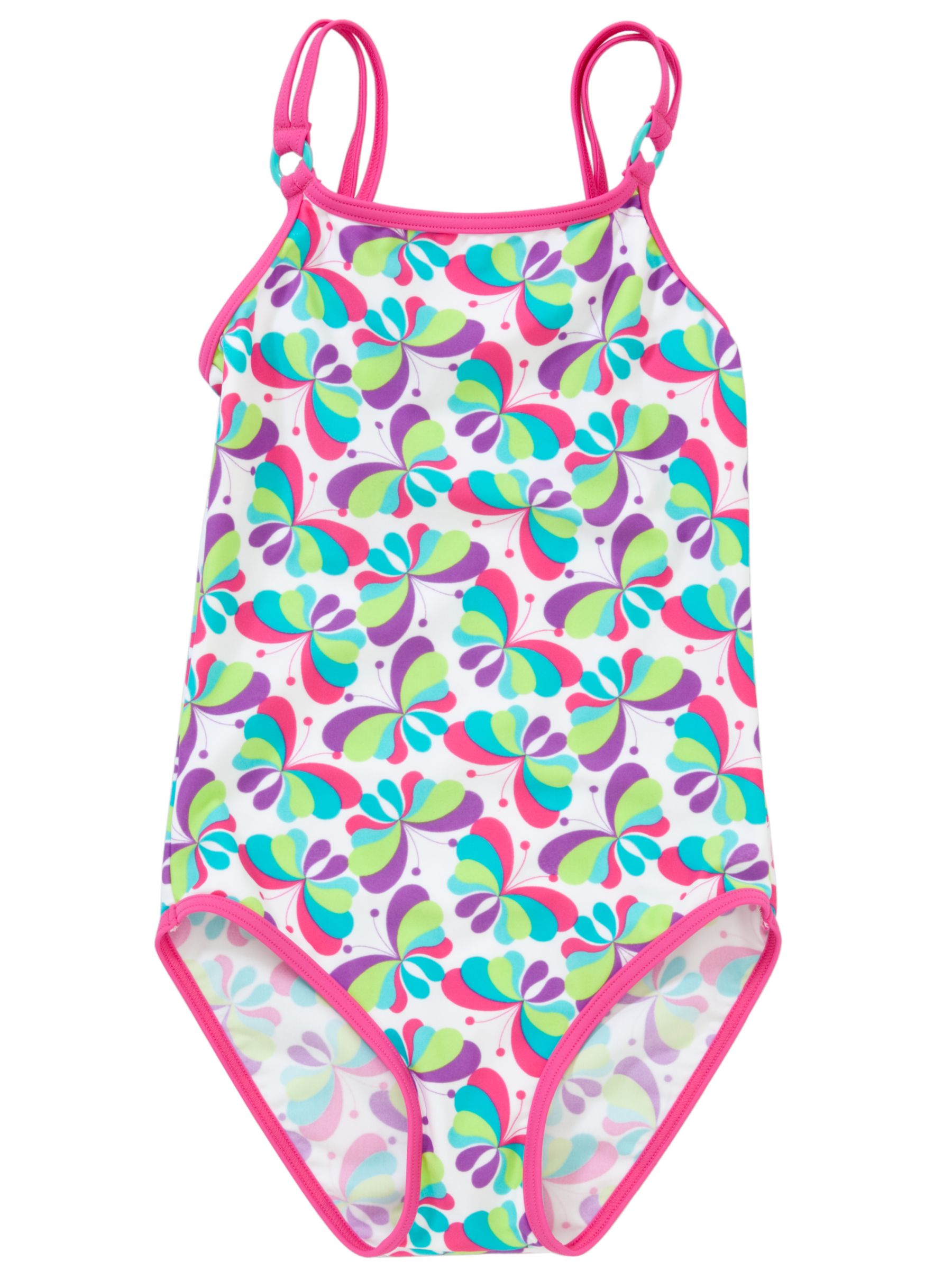 John Lewis Girl Butterfly Swimsuit, Multicoloured