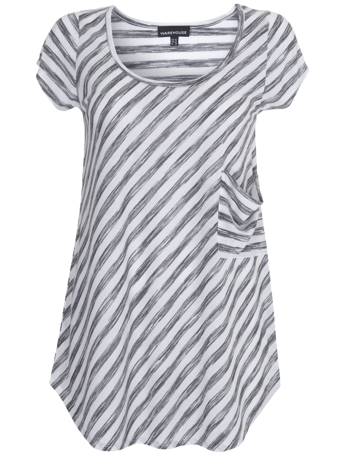 Warehouse Brushstroke Stripe T-Shirt, Black