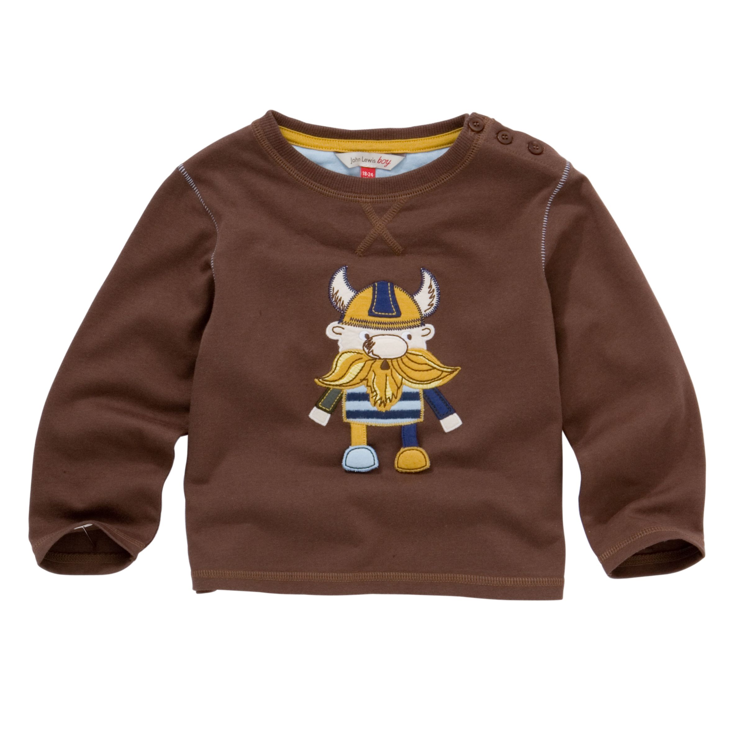 John Lewis Boy Viking Print Long Sleeve T-Shirt,