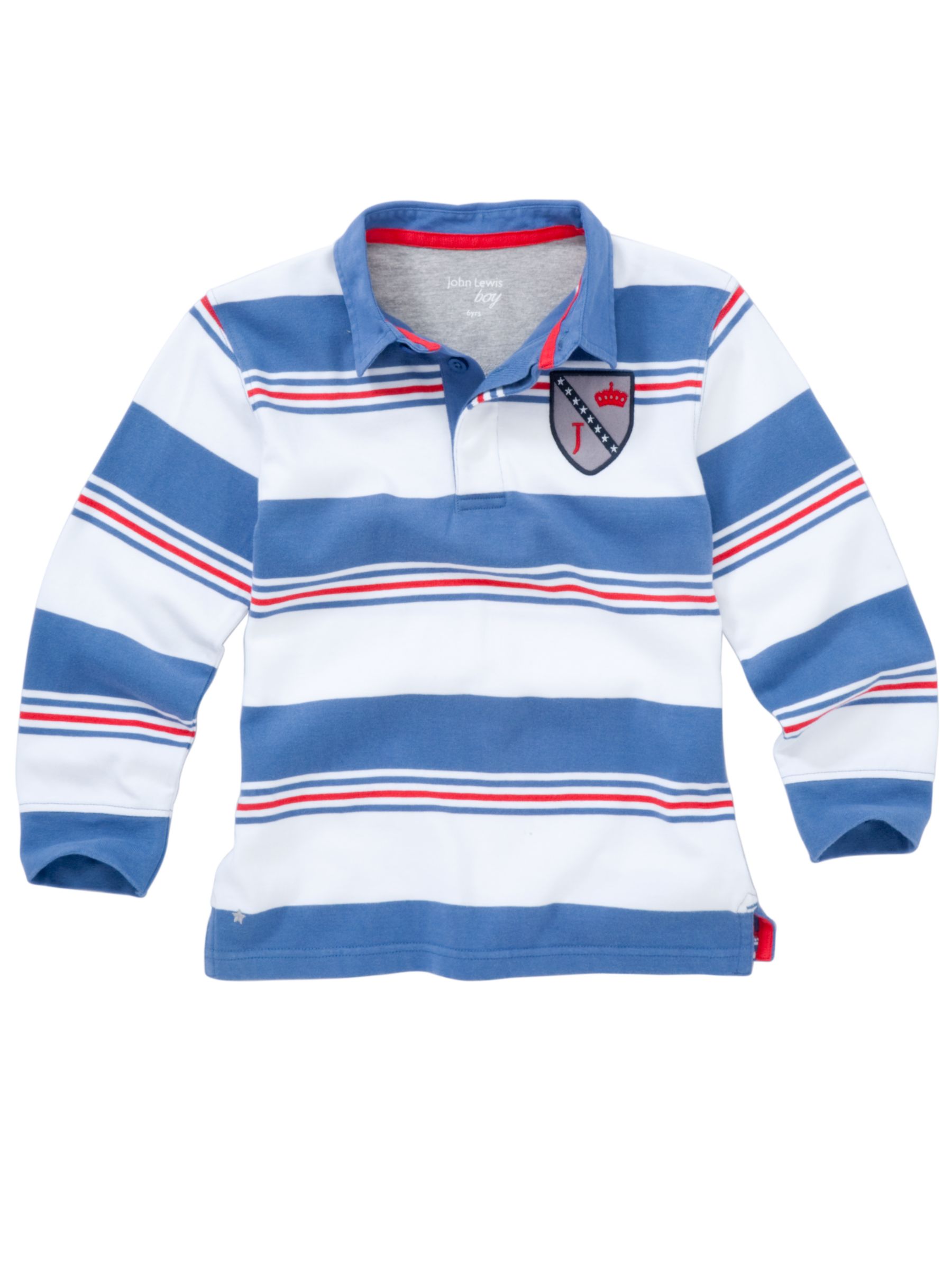 John Lewis Boy Stripe Print Rugby Shirt,