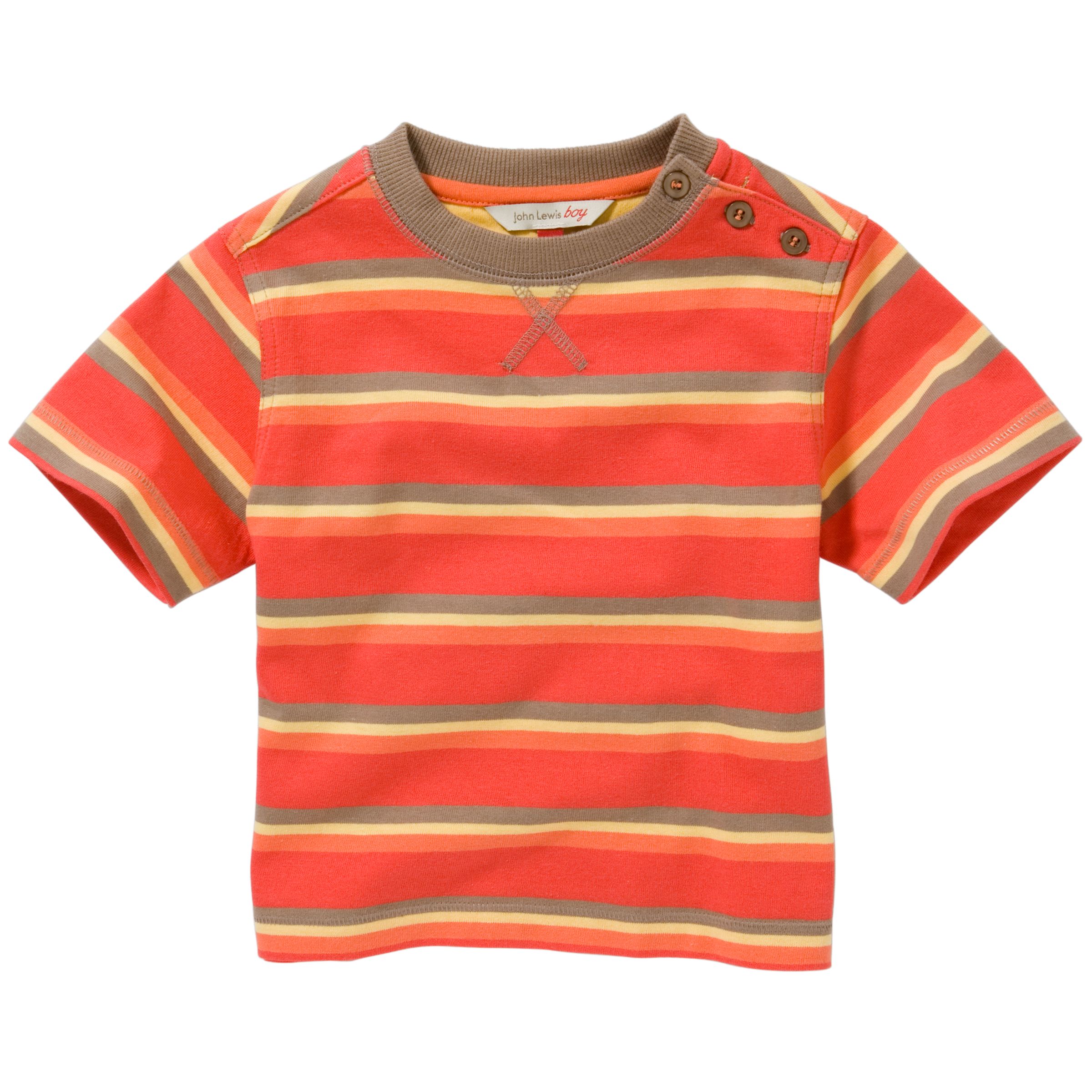 John Lewis Boy Stripe T-Shirt, Red