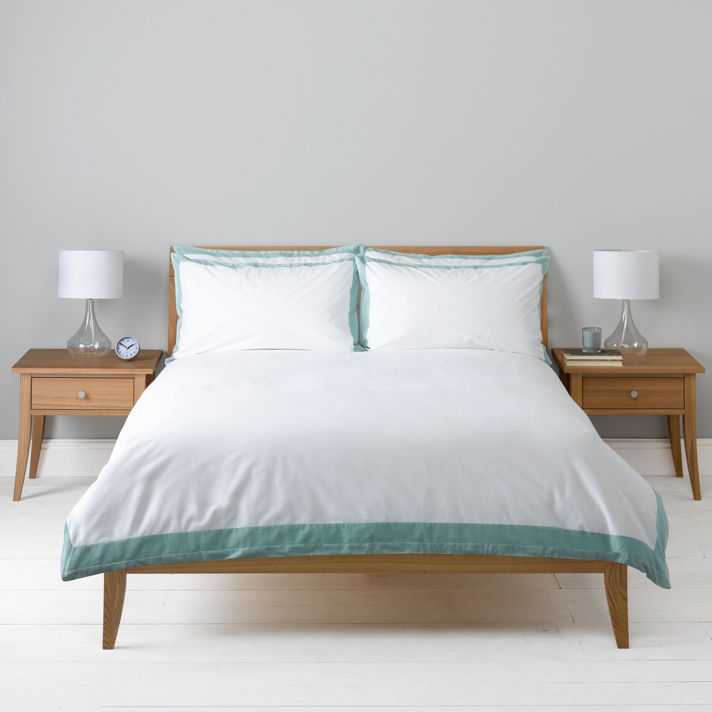 John Lewis Demi Duvet Cover, Duck Egg