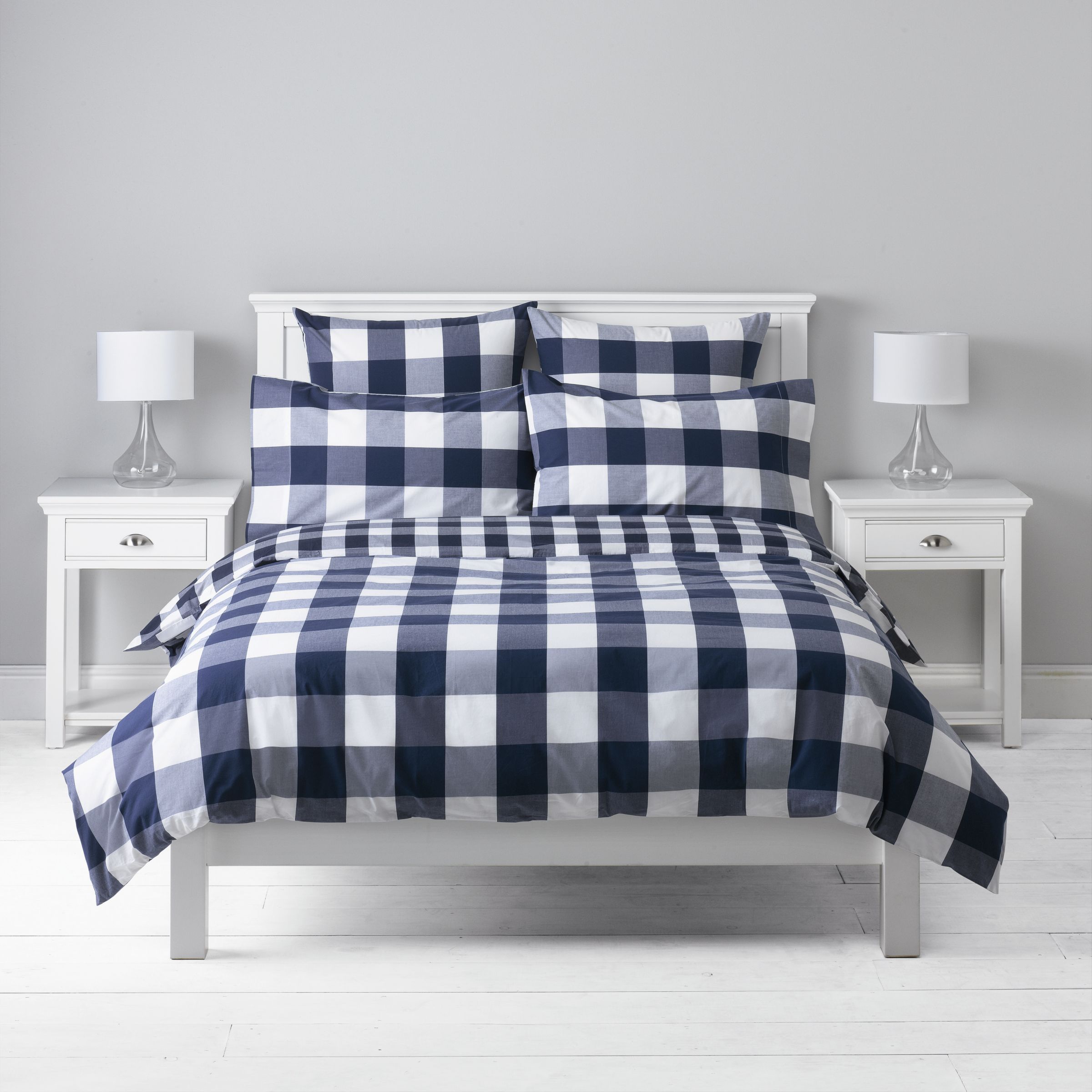 John Lewis Kenzie Duvet Cover, Dark Blue