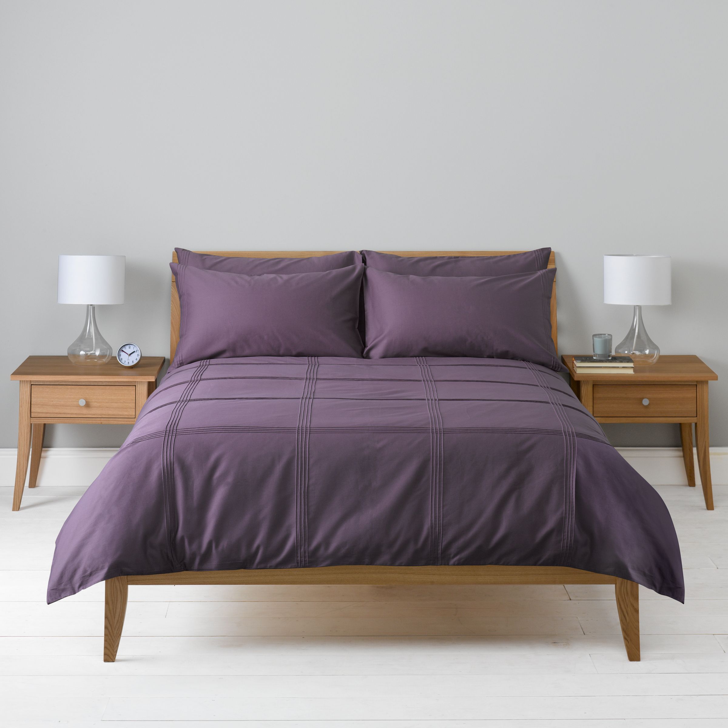 John Lewis Tucks Duvet Cover, Cassis