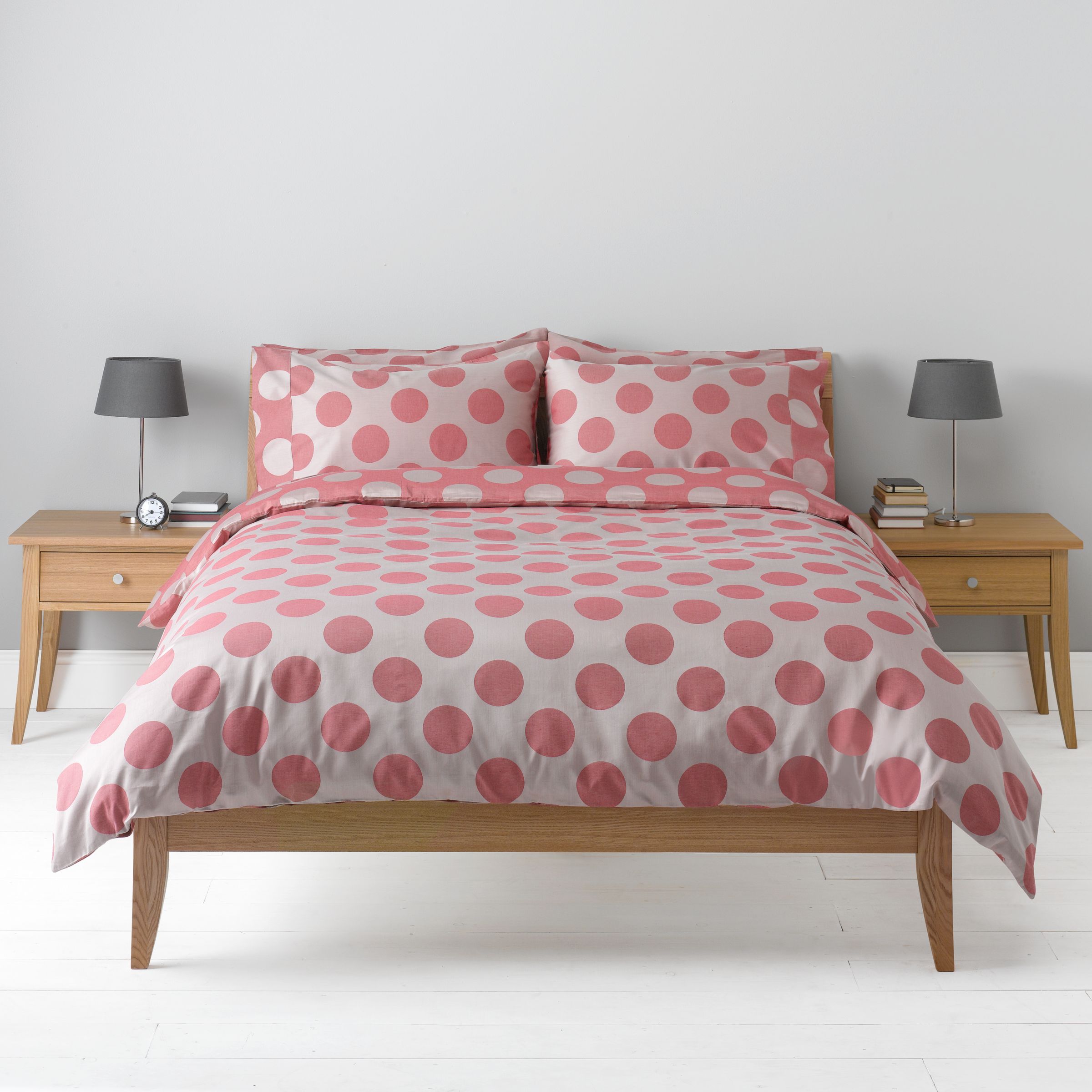 John Lewis Buttons Duvet Cover, Red
