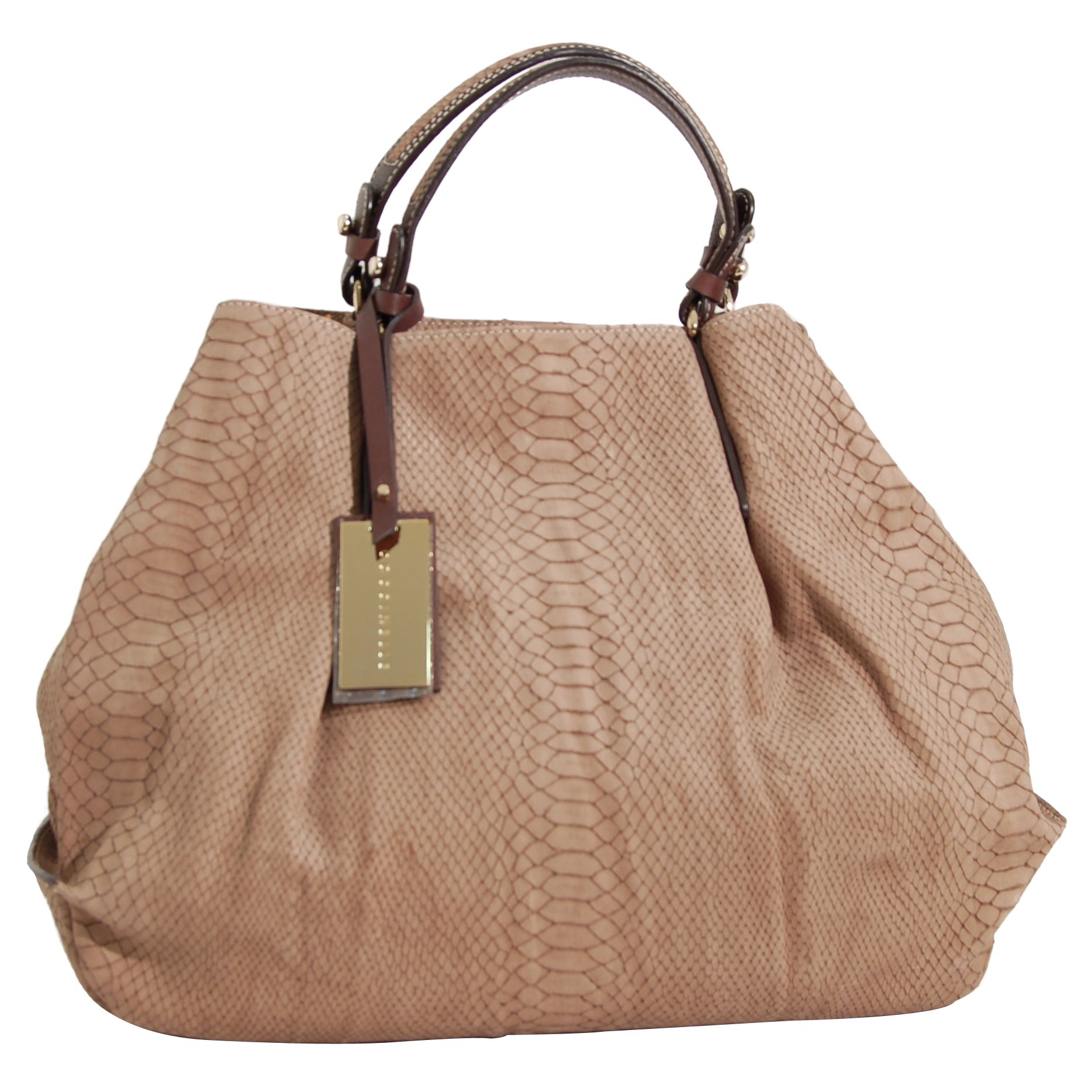 Coccinelle Esma Lux Large Tote Handbag, Beige at John Lewis