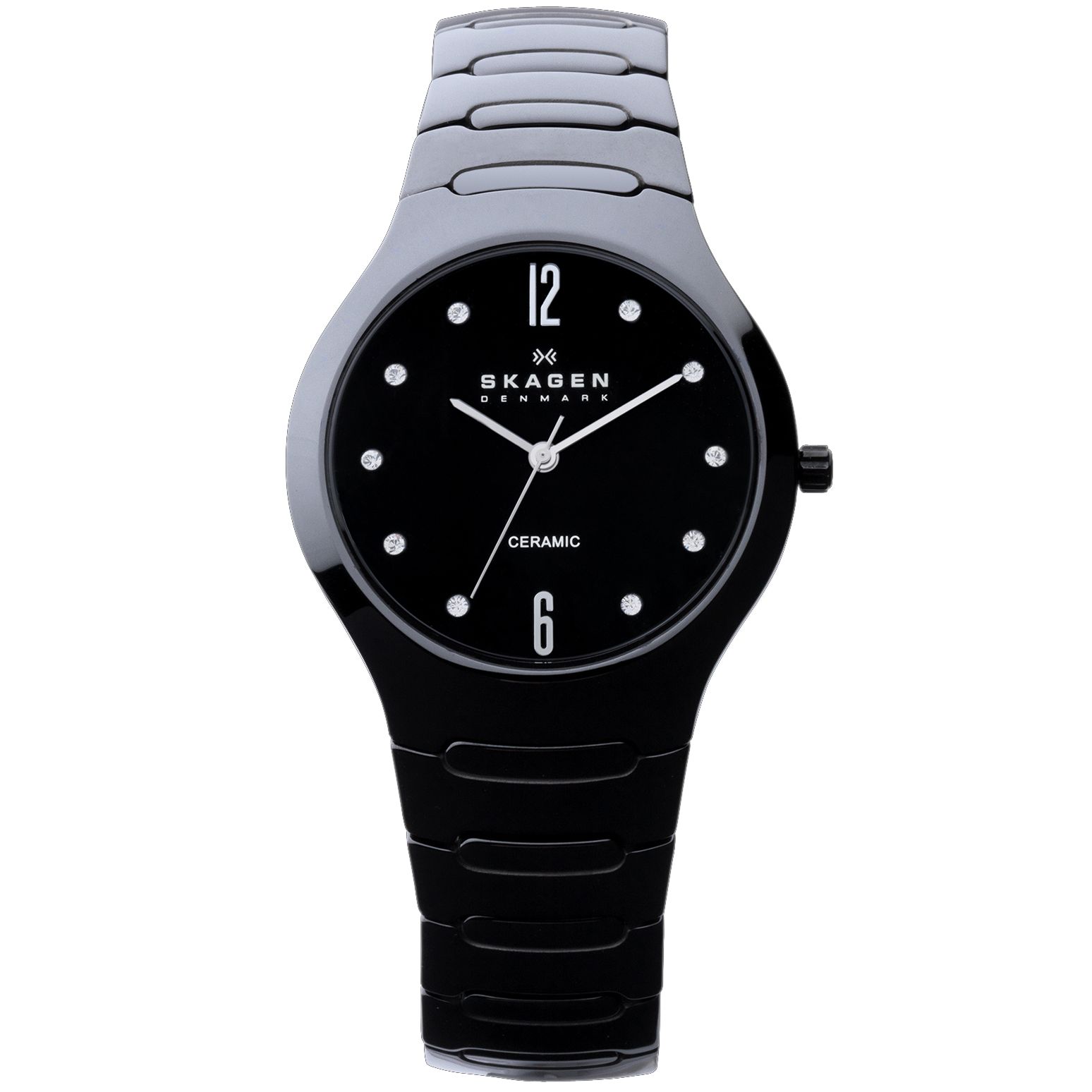 Skagen 817SBXBC Women's Black Dial Black Ceramic Bracelet Watch at John Lewis