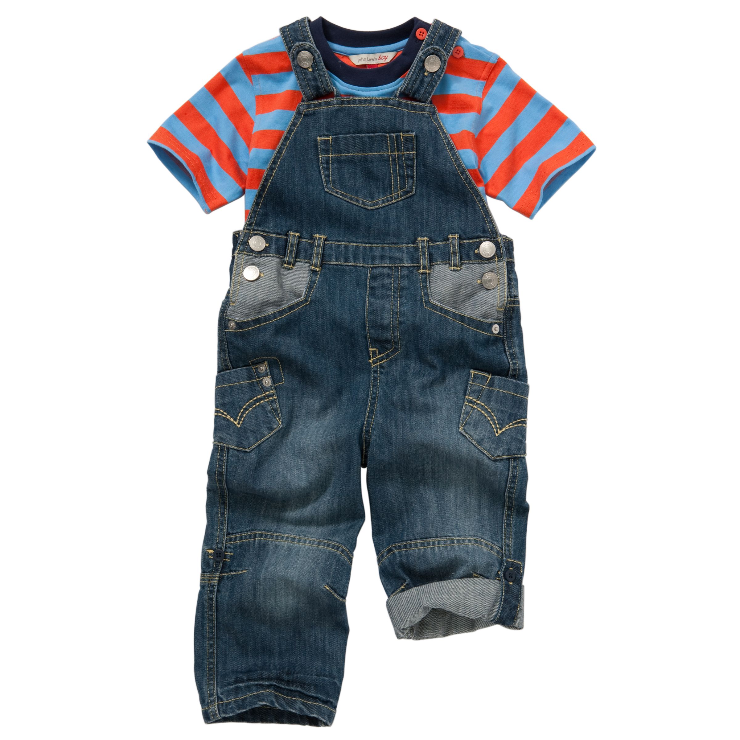 John Lewis Boy Denim Dungaree and T-Shirt Set,