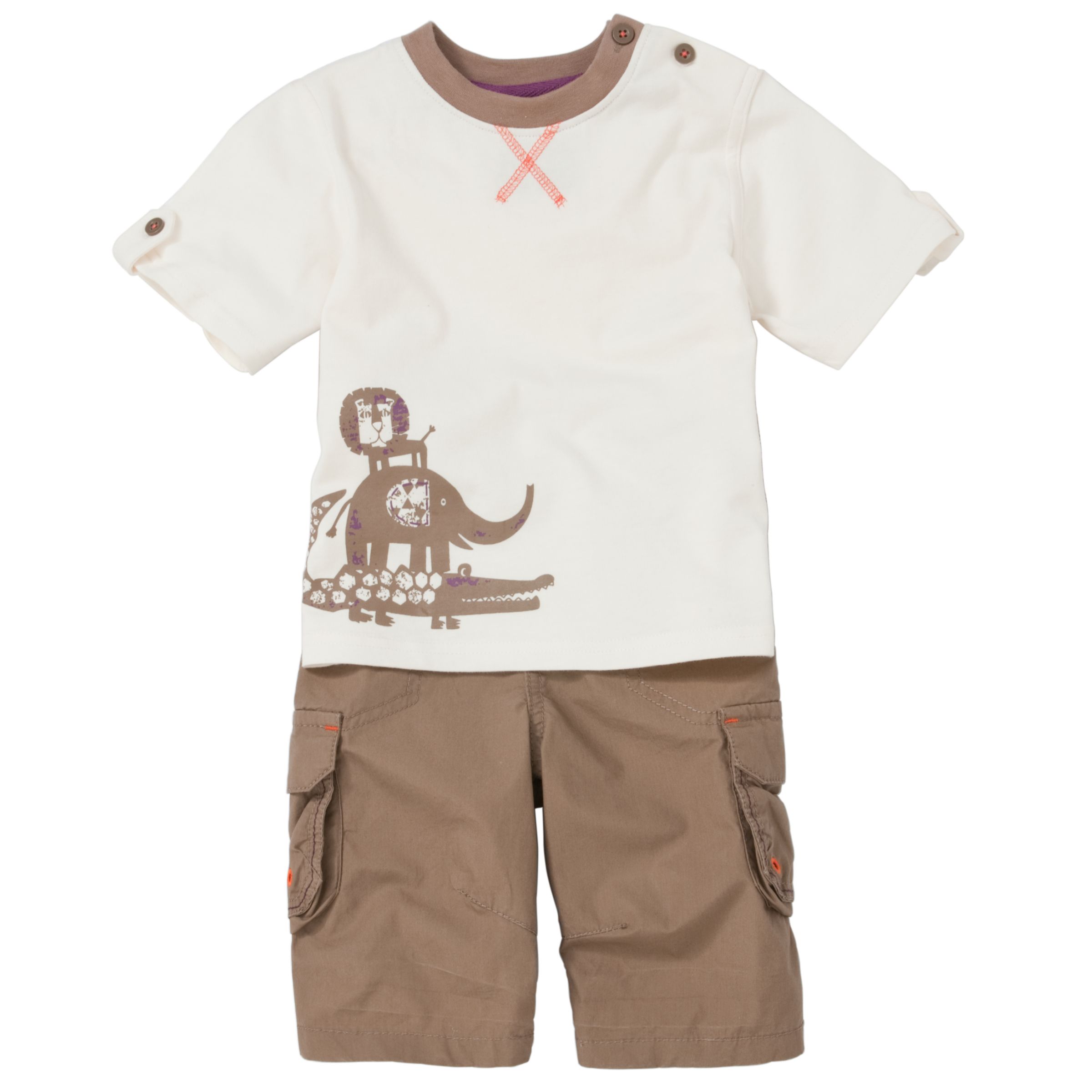 T-Shirt and Shorts Set, Brown