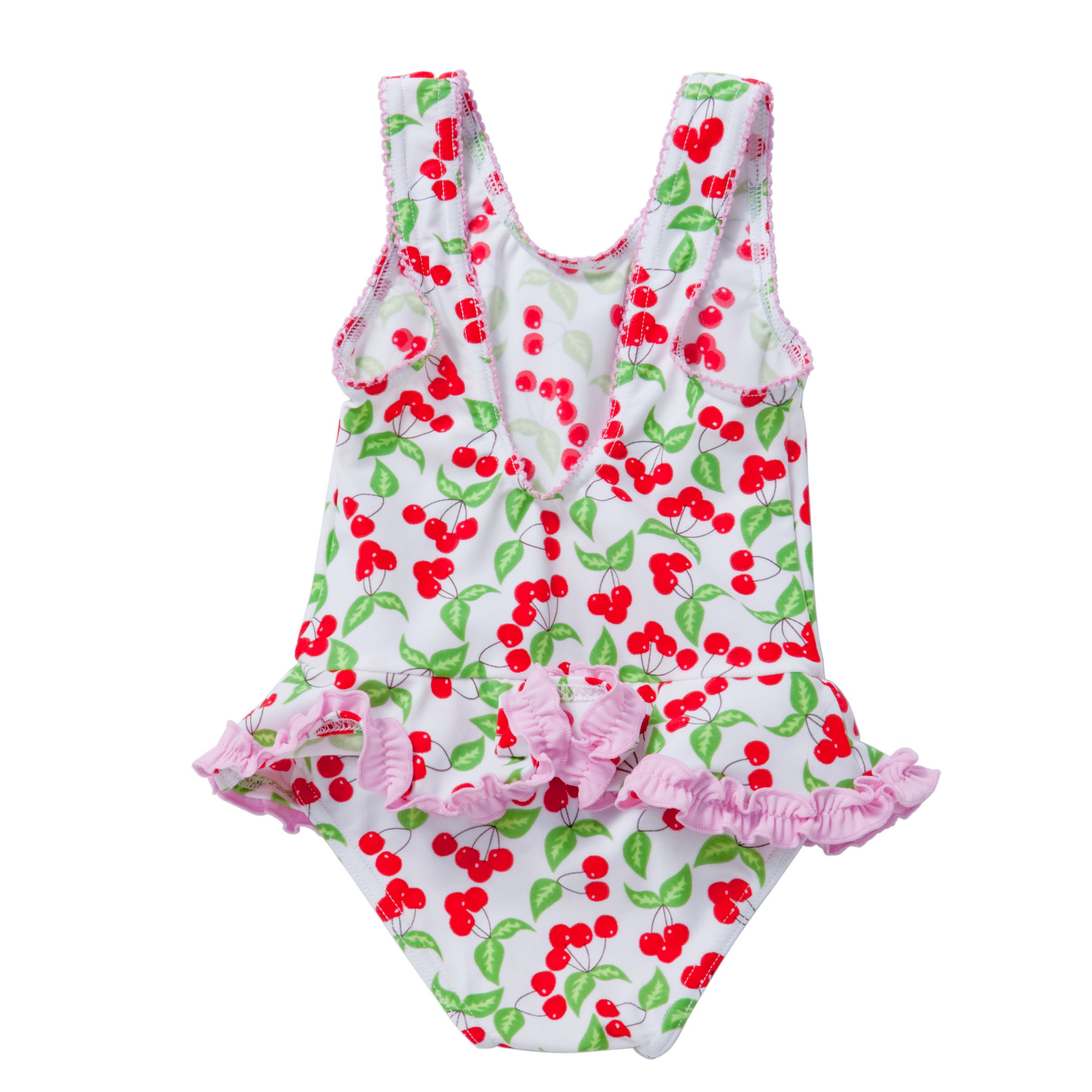 John Lewis Girl Cherry Print Ruffle Swimsuit,
