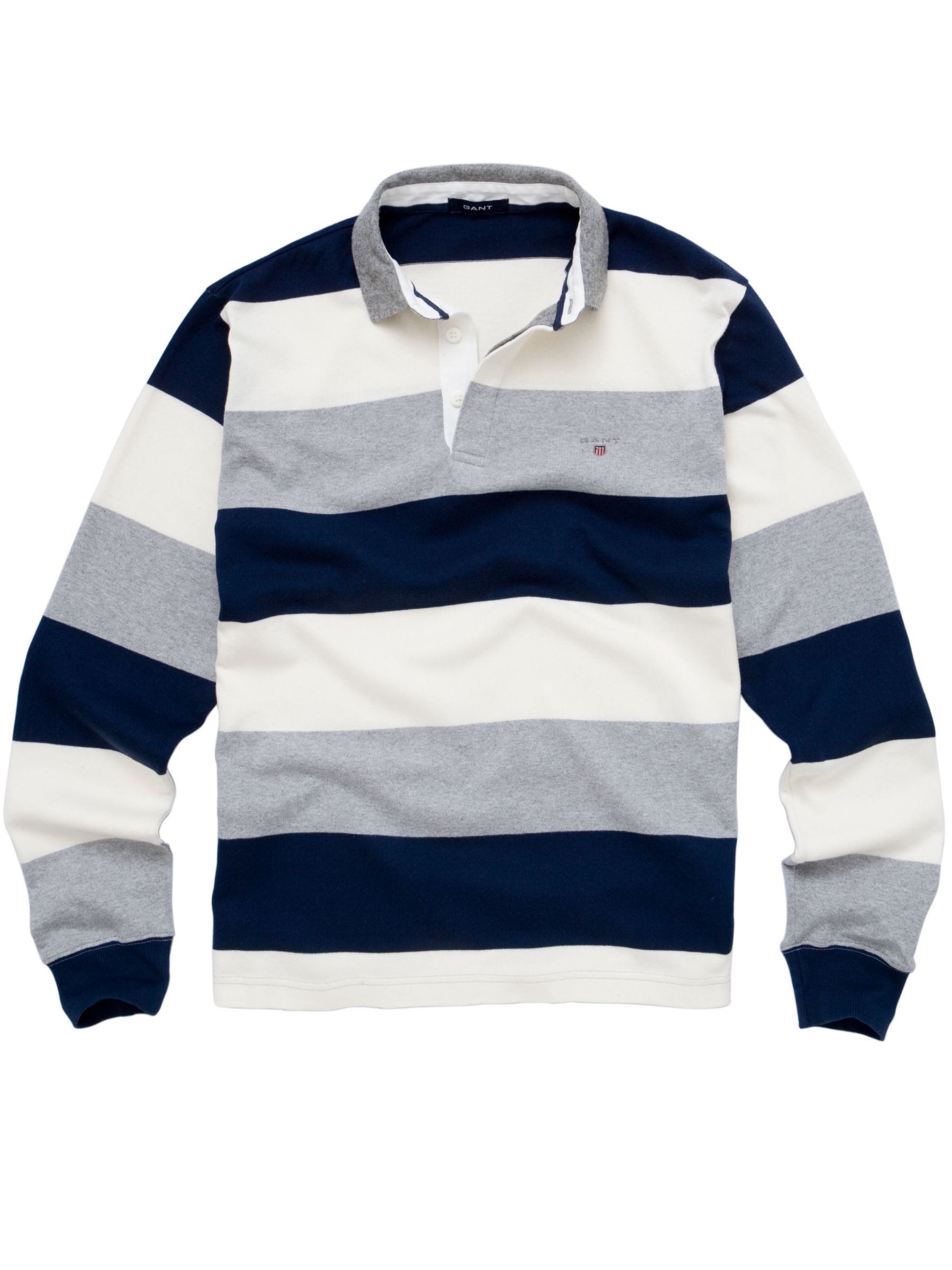 Gant Bar Stripe Rugby Shirt, Light grey