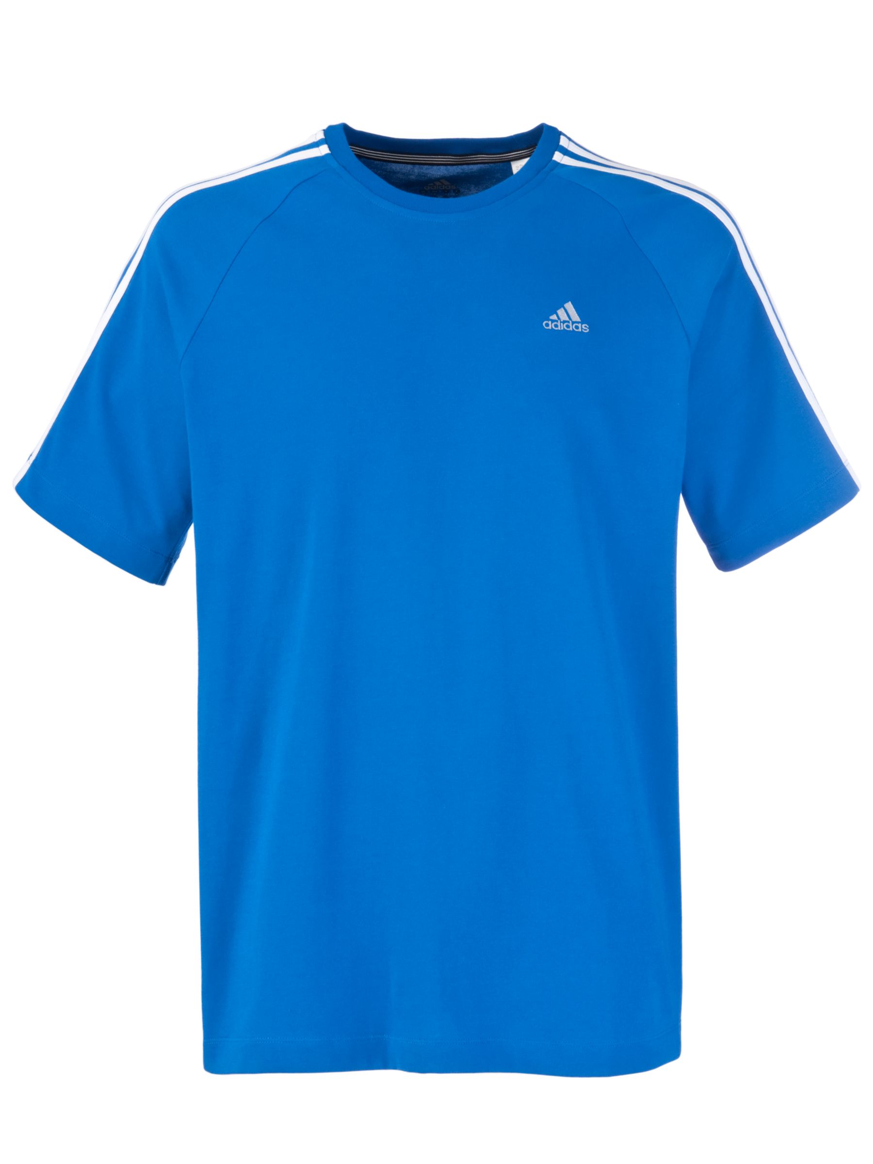 Adidas Essential 3 Stripe T-Shirt, Blue