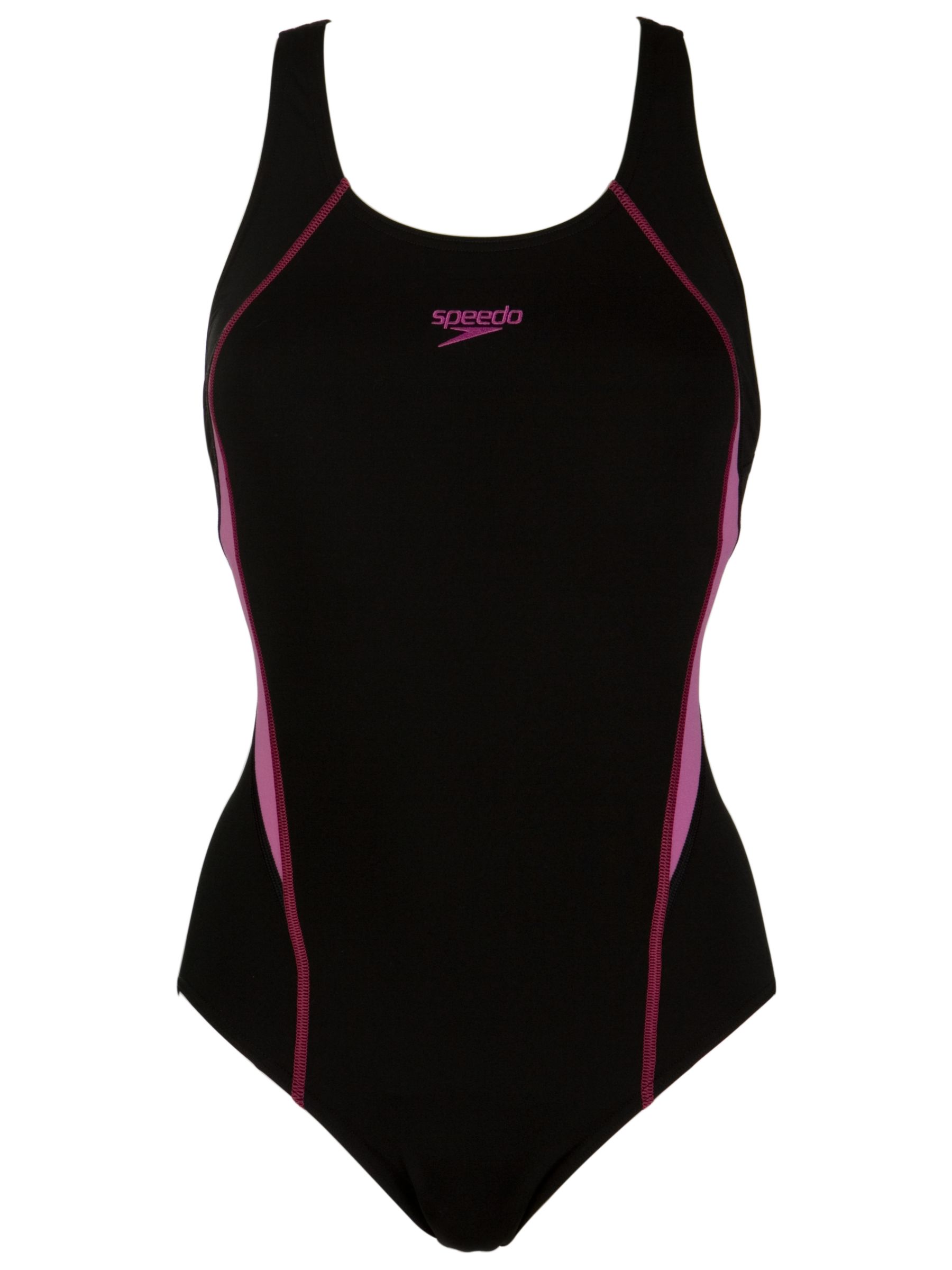 Speedo Endurance  Kickback Swimsuit, Black/pink