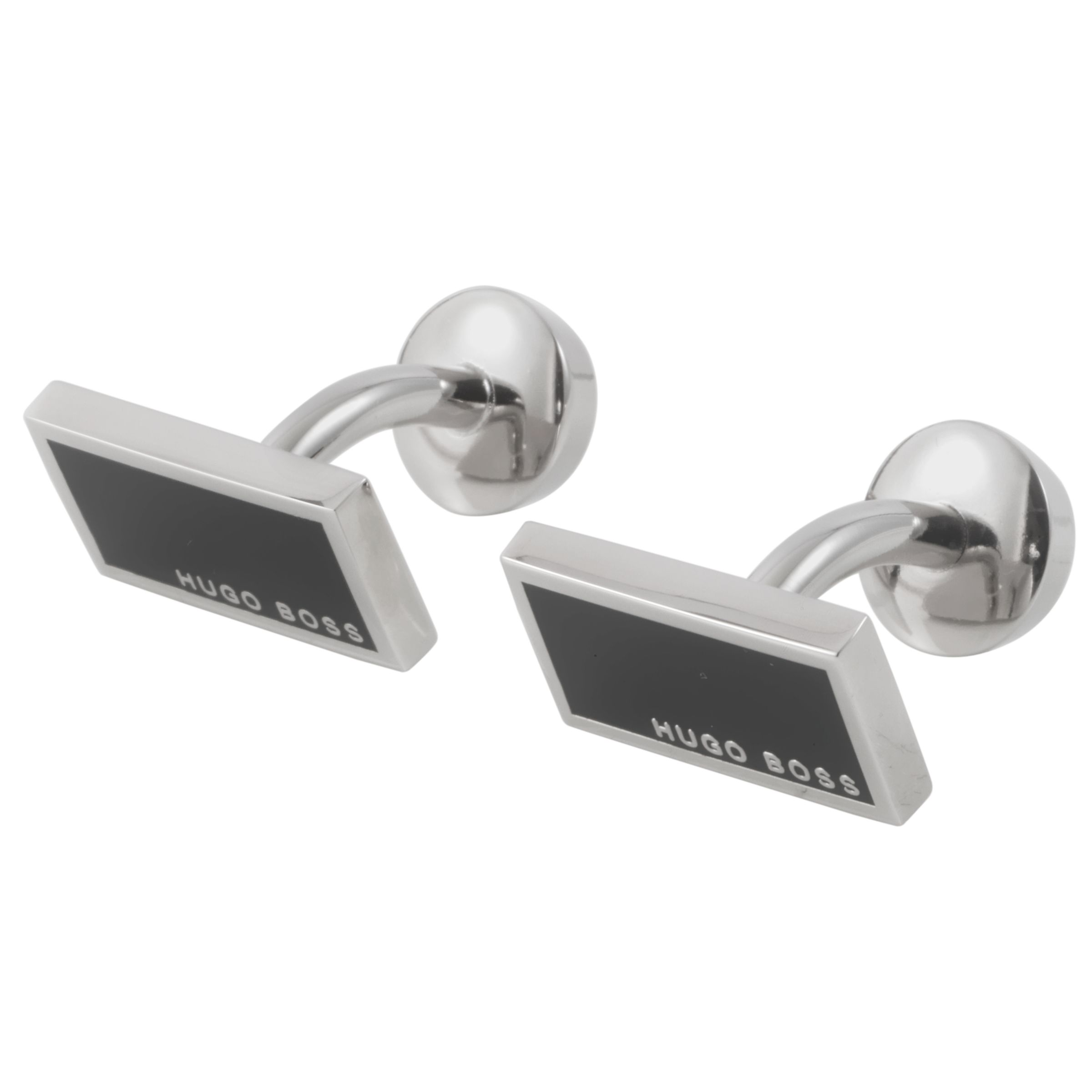 Hugo Boss Rectangle Logo Cufflinks, Black