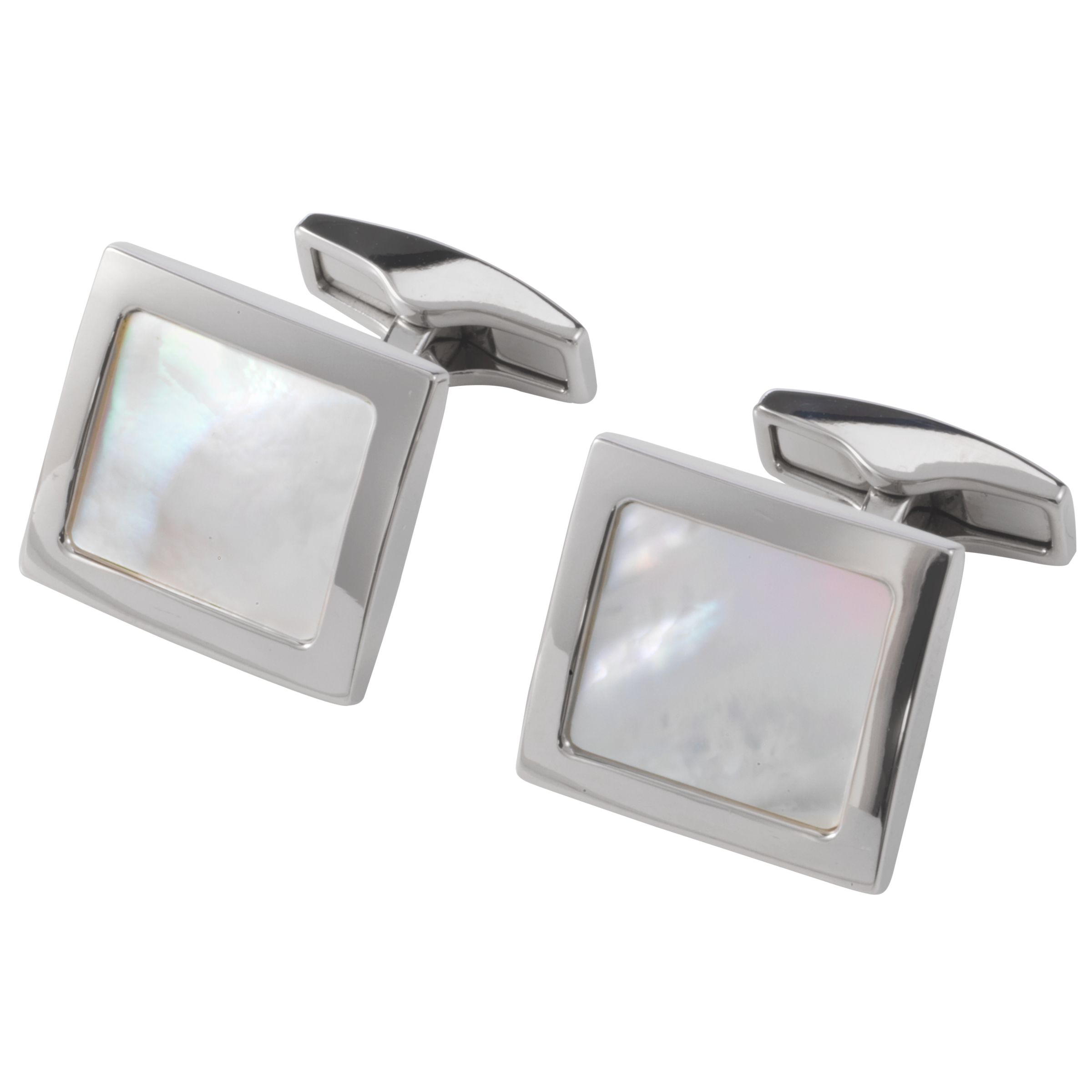 Square Mother of Pearl Cufflinks, White