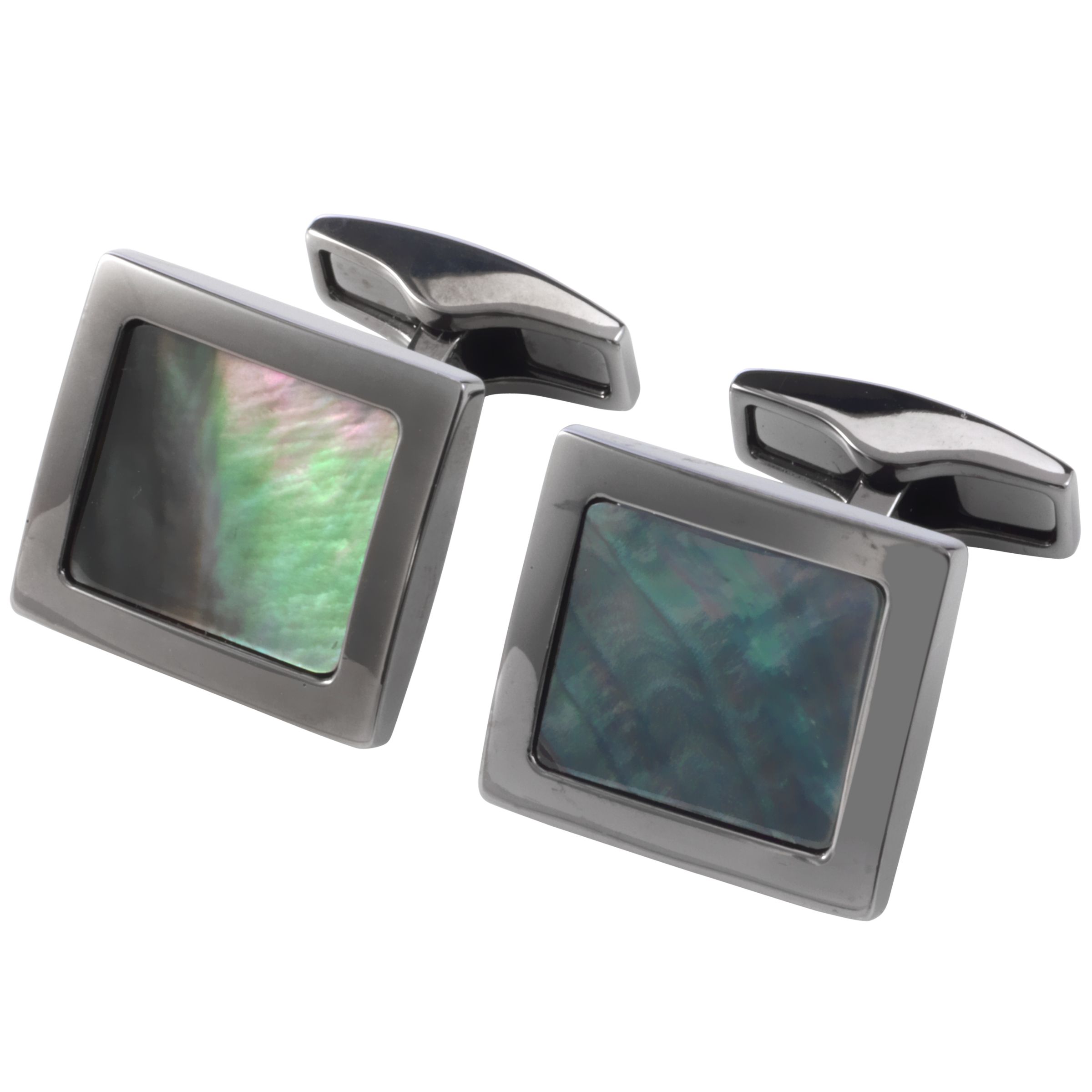 Square Mother of Pearl Cufflinks, Grey