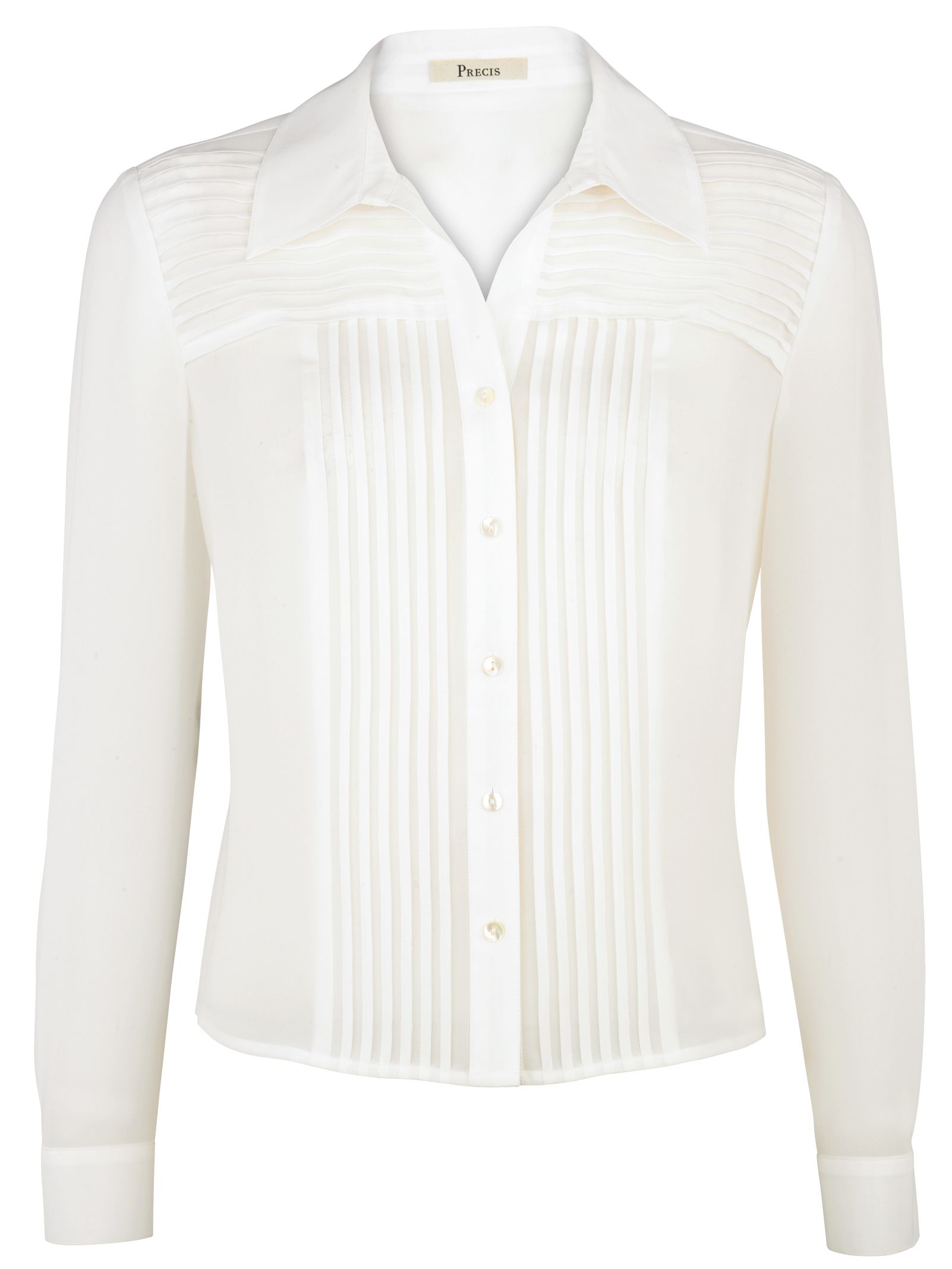 Precis Petite Pleated Blouse, Ivory