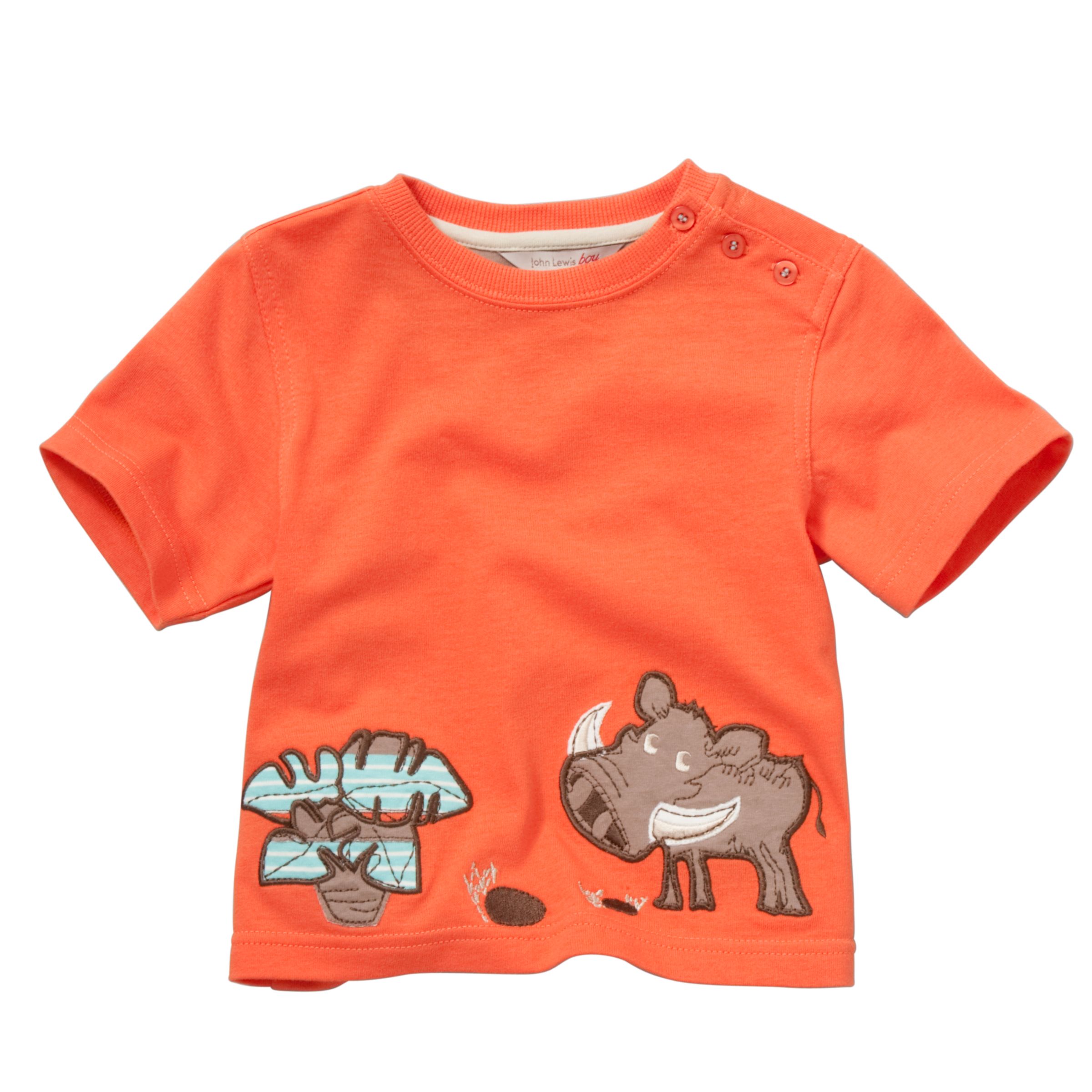 John Lewis Boy Warthog T-Shirt, Red