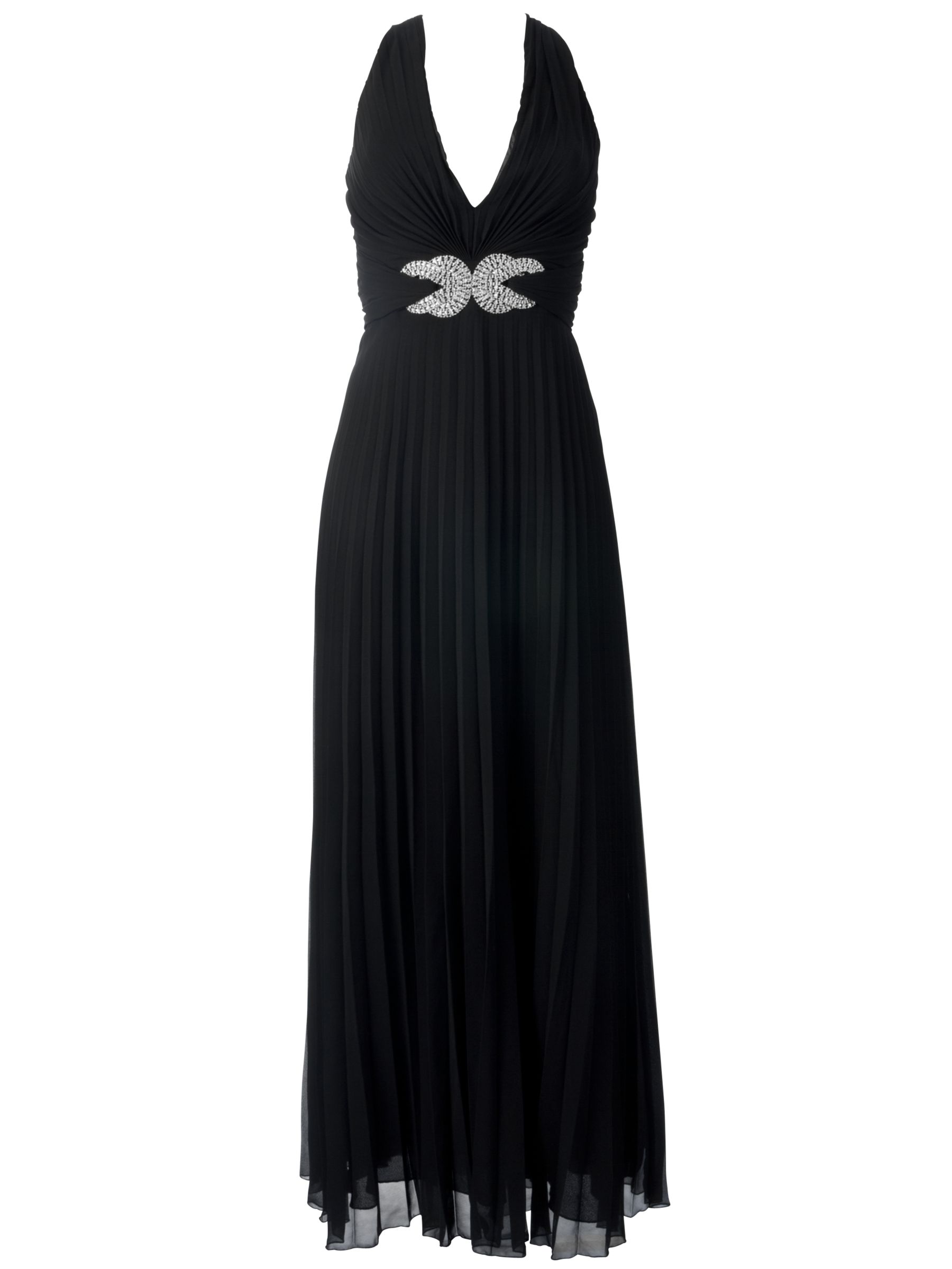 John Lewis Women Diamanté Clasp Long Dress, Black at John Lewis