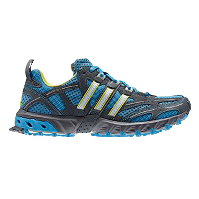 yellow and blue running shoes