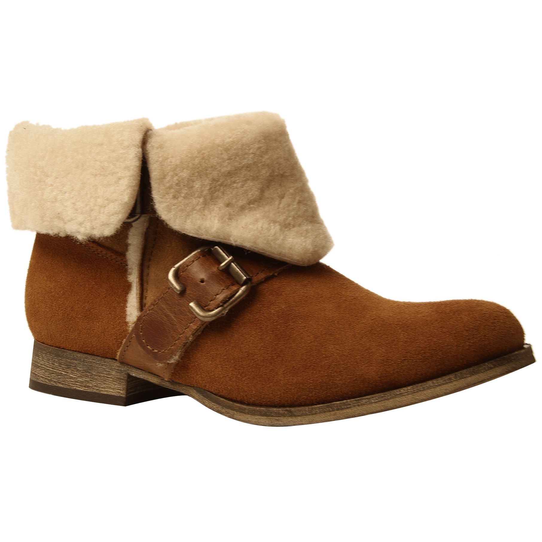 Carvela Single Leather Buckle Ankle Boots, Tan