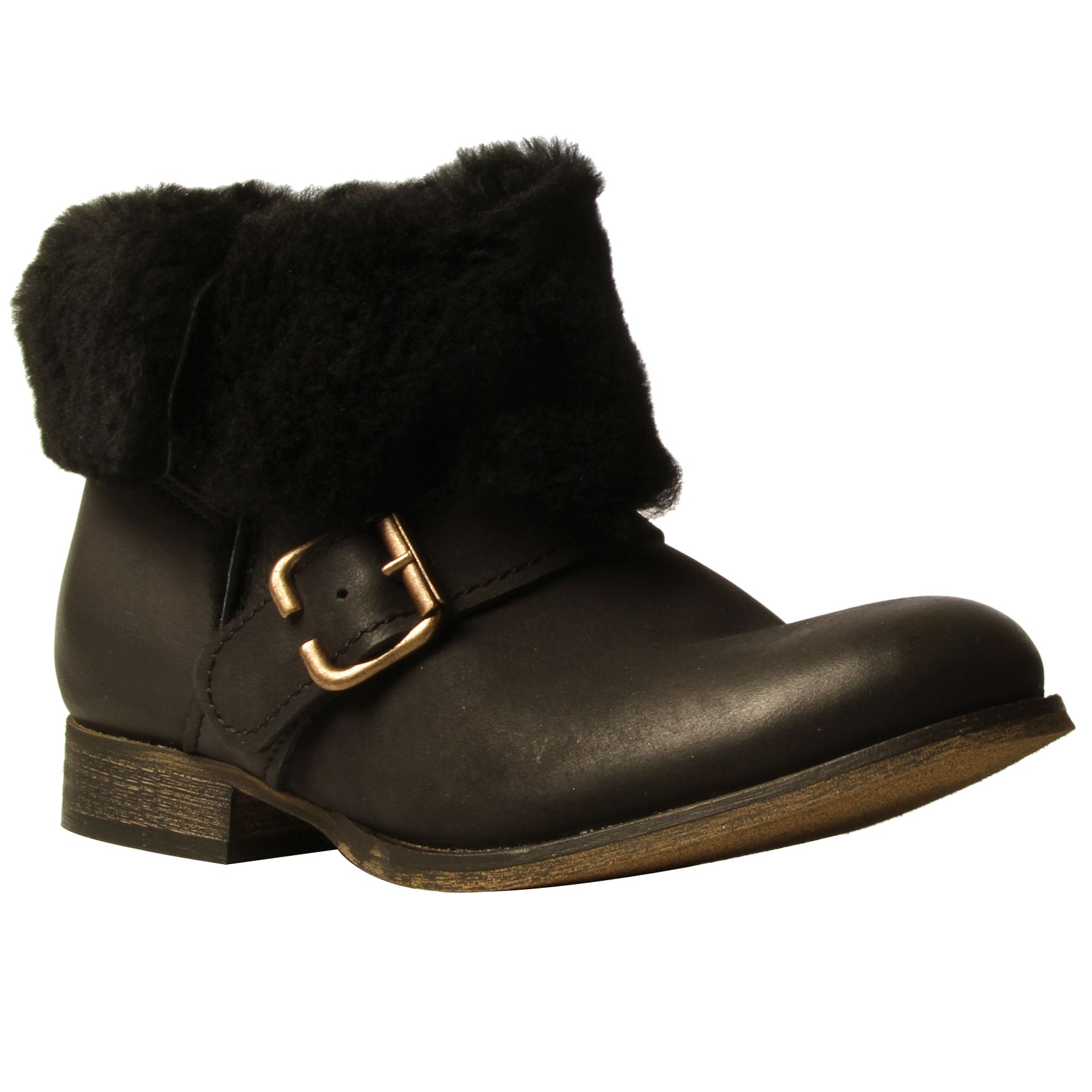 Carvela Single Leather Buckle Ankle Boots, Black