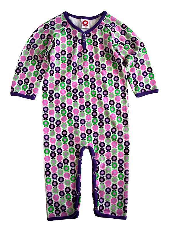Katvig Mini Apple Print Long Sleeve Sleepsuit Pinkpurple