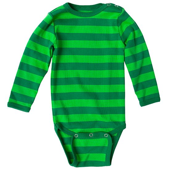 Katvig Stripe Print Long Sleeve Bodysuit Green