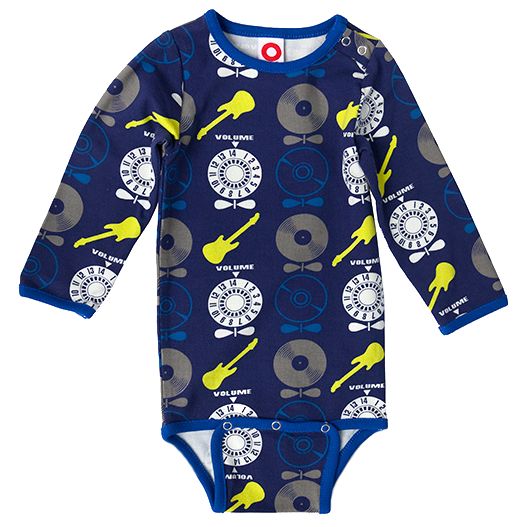 Katvig Rock Print Long Sleeve Bodysuit Blue