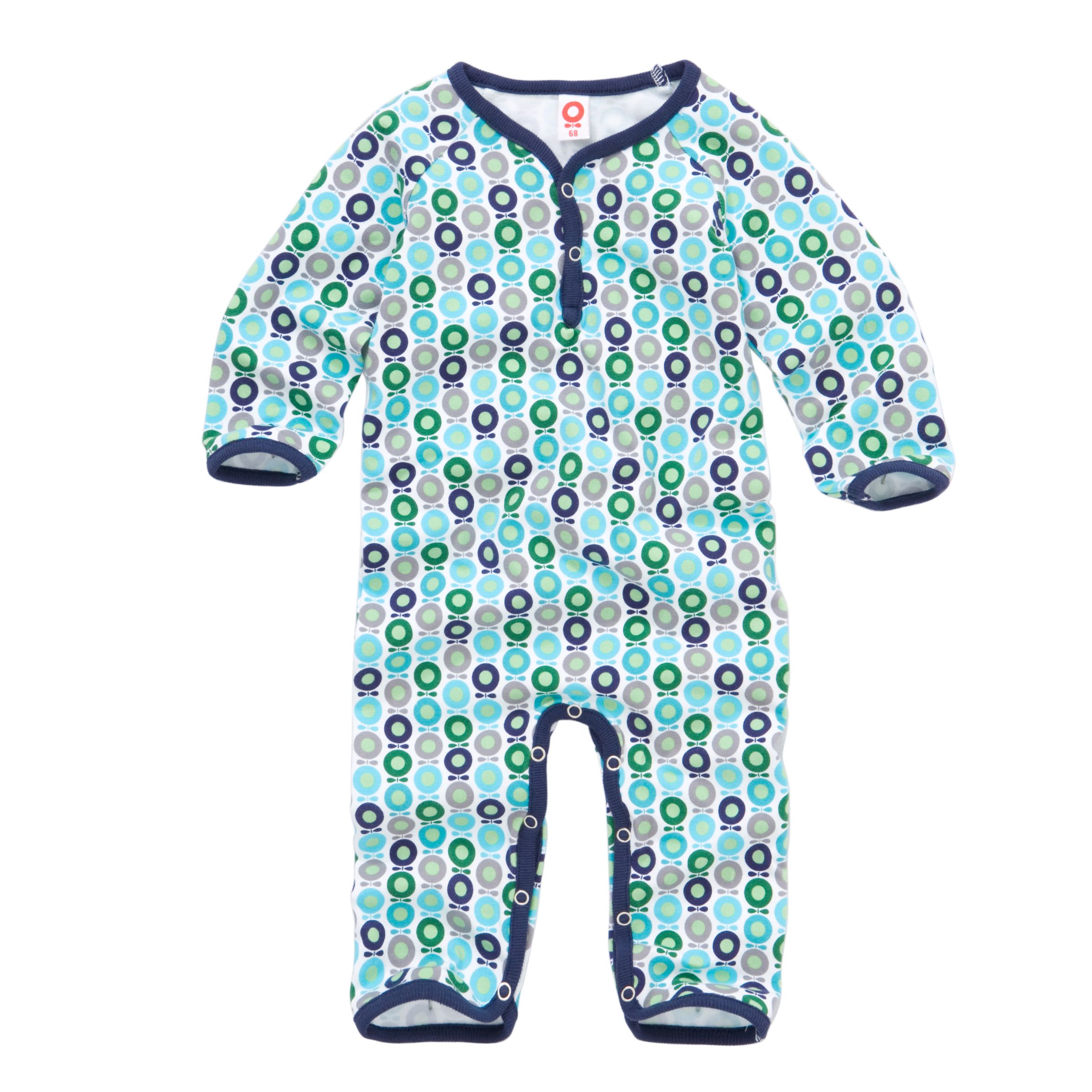 Katvig Mini Apple Print Long Sleeve Sleepsuit Bluegreen