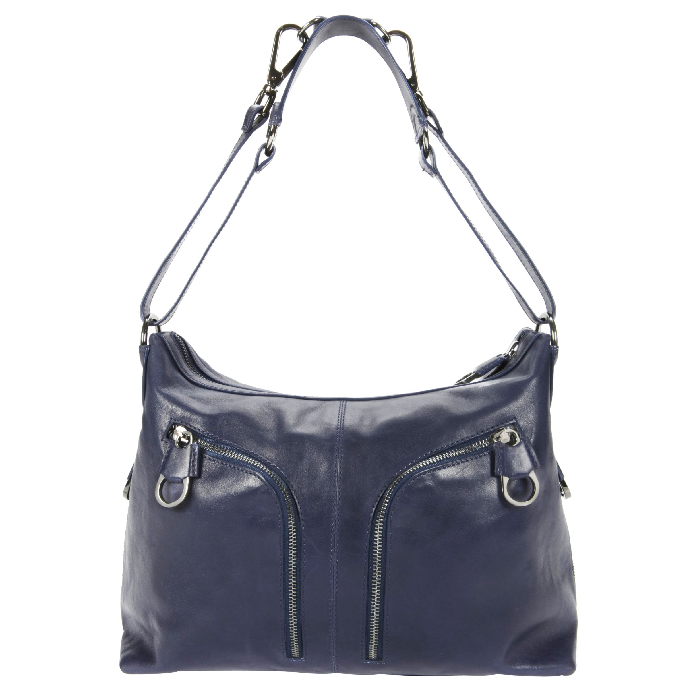 Ted Baker Dara Leather Shoulder Bag, Dark blue at John Lewis