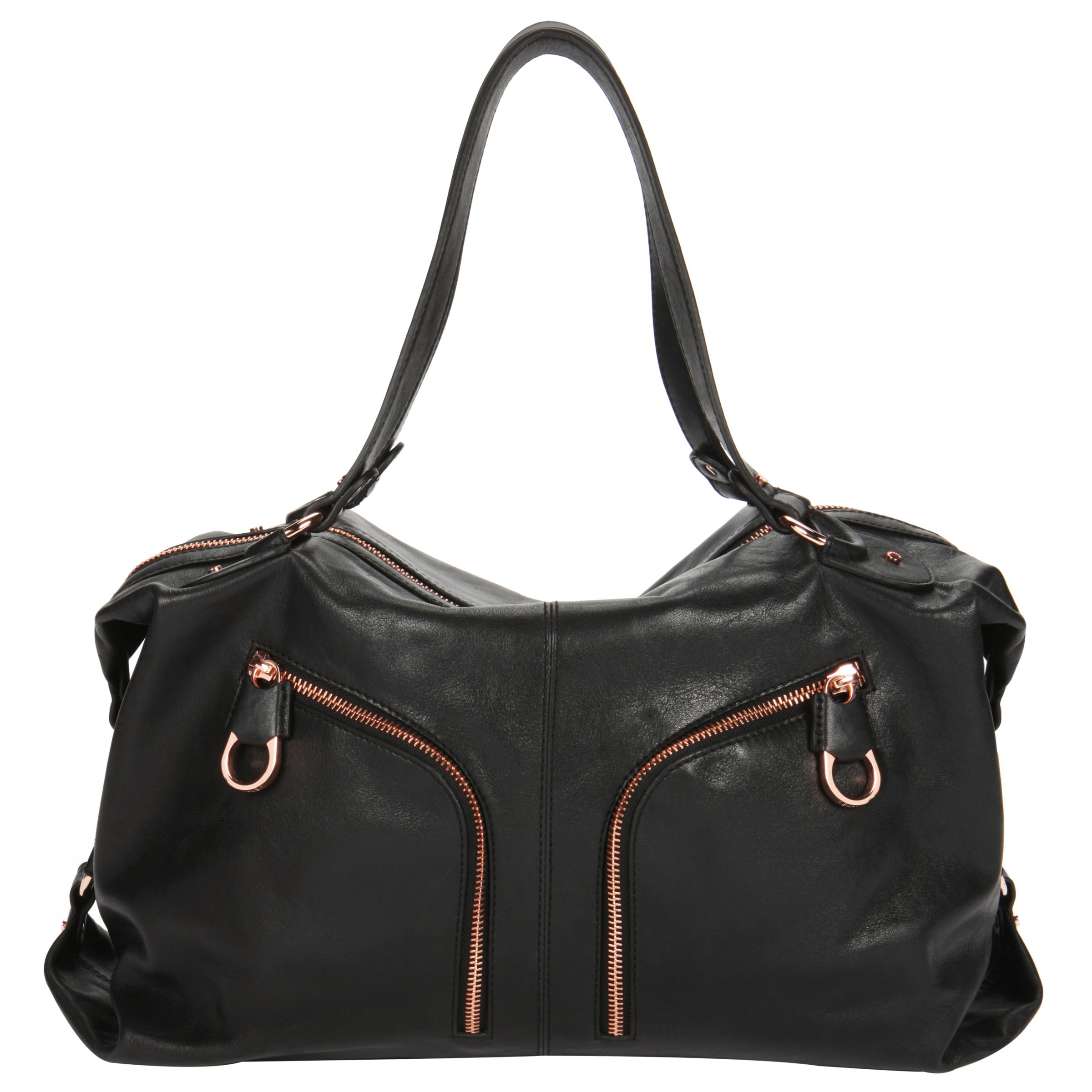 Ted Baker Dakota Leather Bowler Bag, Black at John Lewis