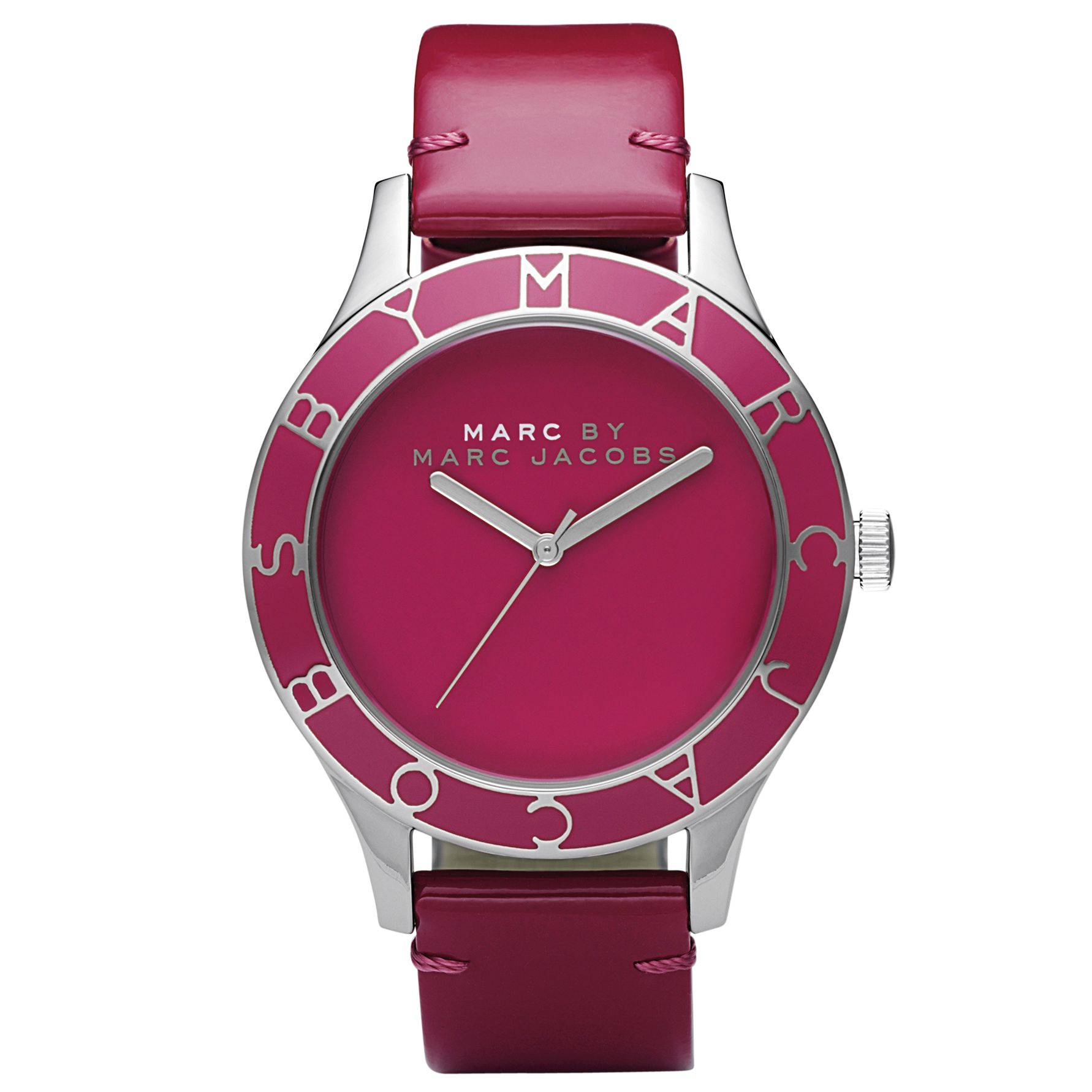 Marc by Marc Jacobs MBM1167 Women's Large Blade Round Dial Red Leather Strap Watch at John Lewis
