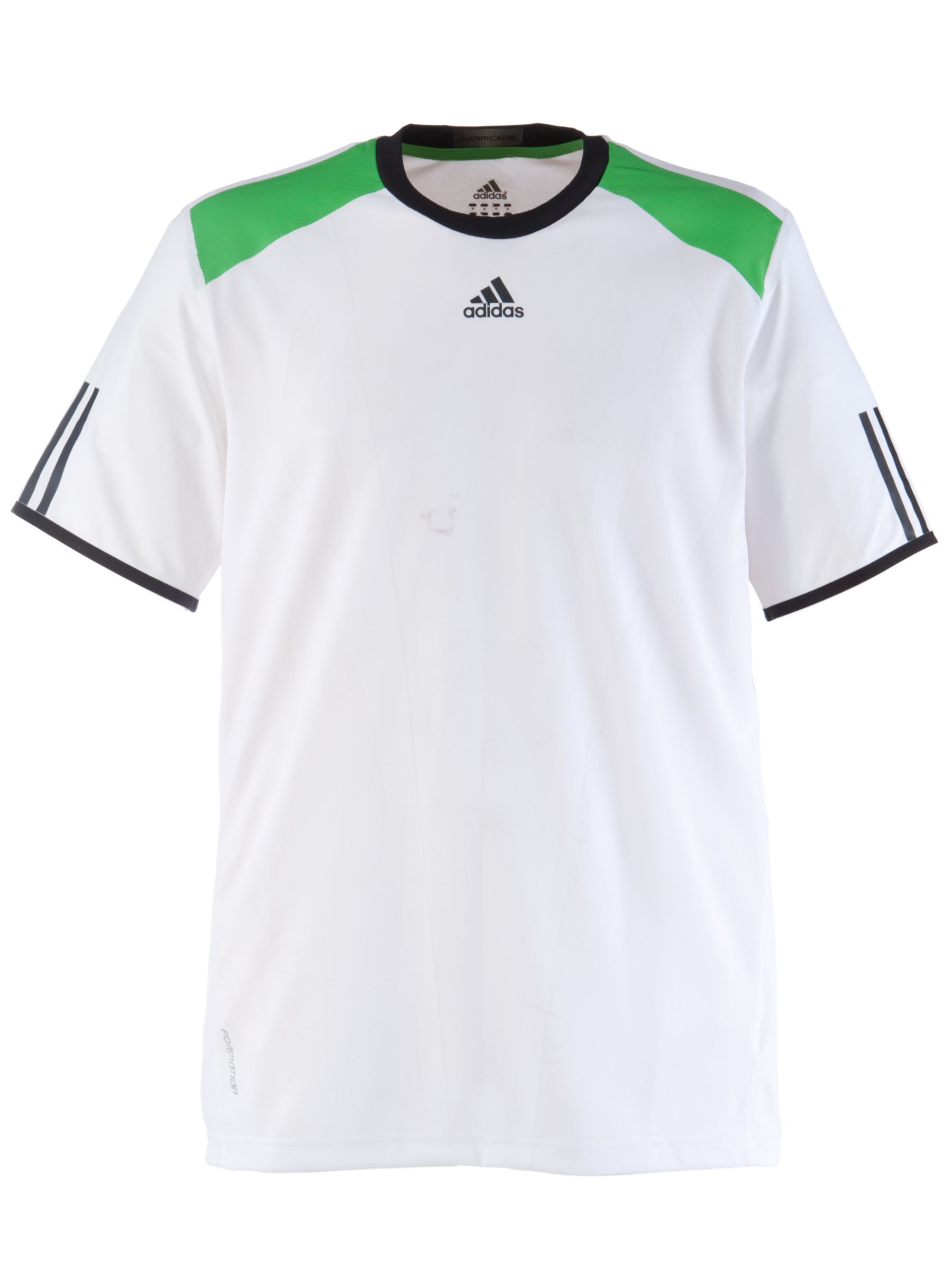 Adidas Barricade Short Sleeve T-Shirt, White/green