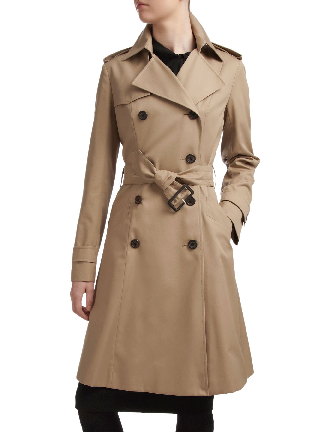 Aquascutum Lana Belted Swing Raincoat, Beige at John Lewis