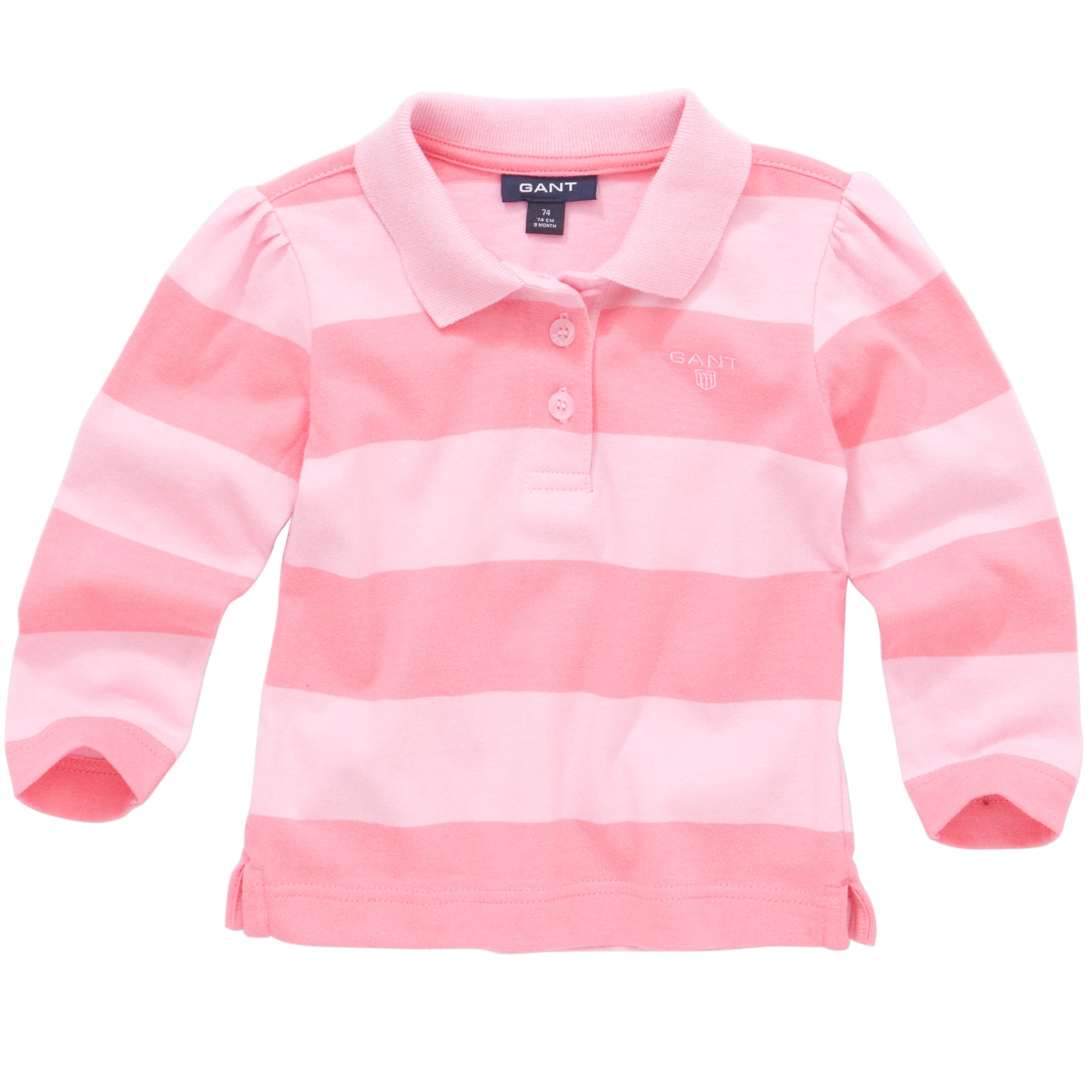 Gant Bold Stripe Long Sleeve Rugby Shirt, Pink