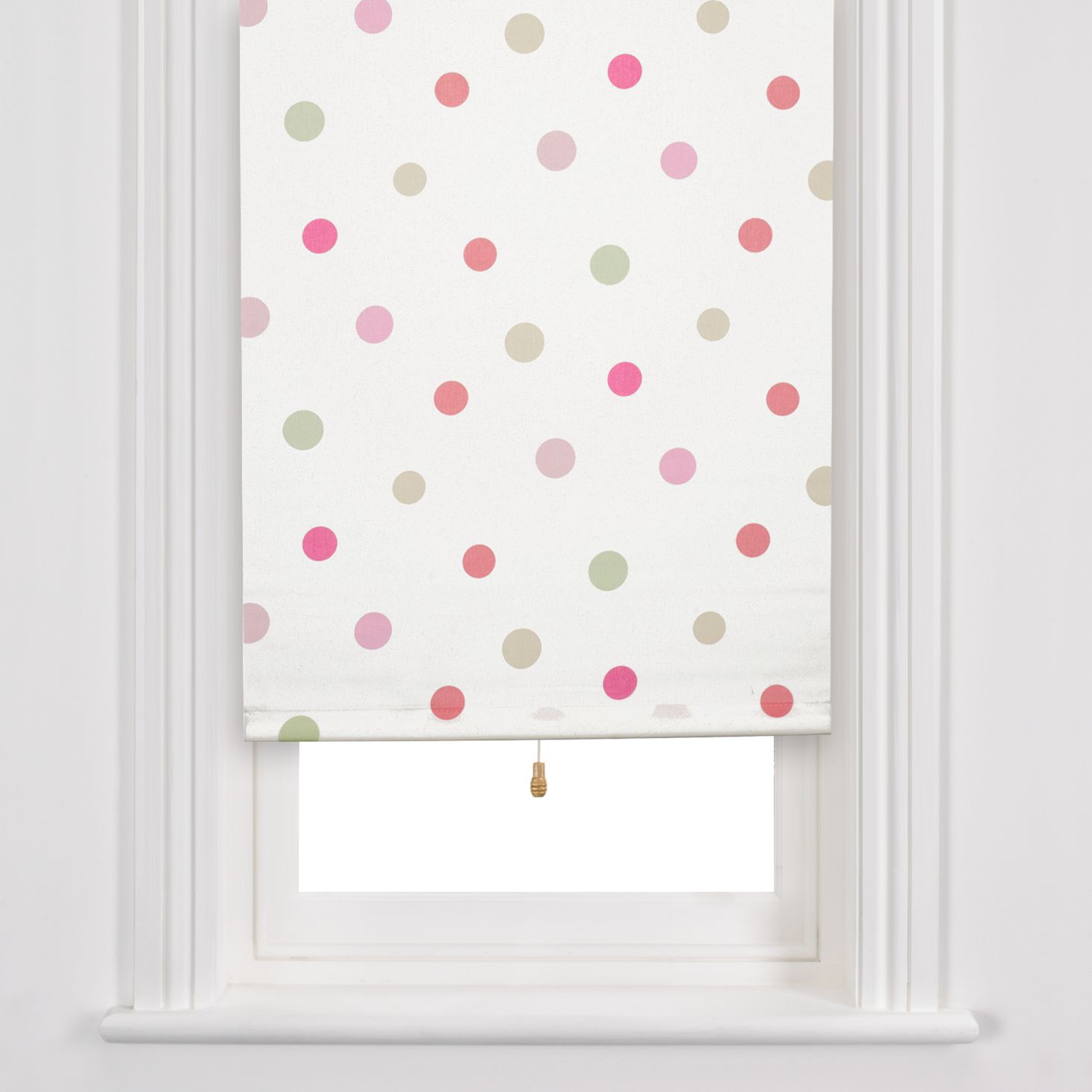 John Lewis Hot Spot Blackout Roller Blinds, Pink