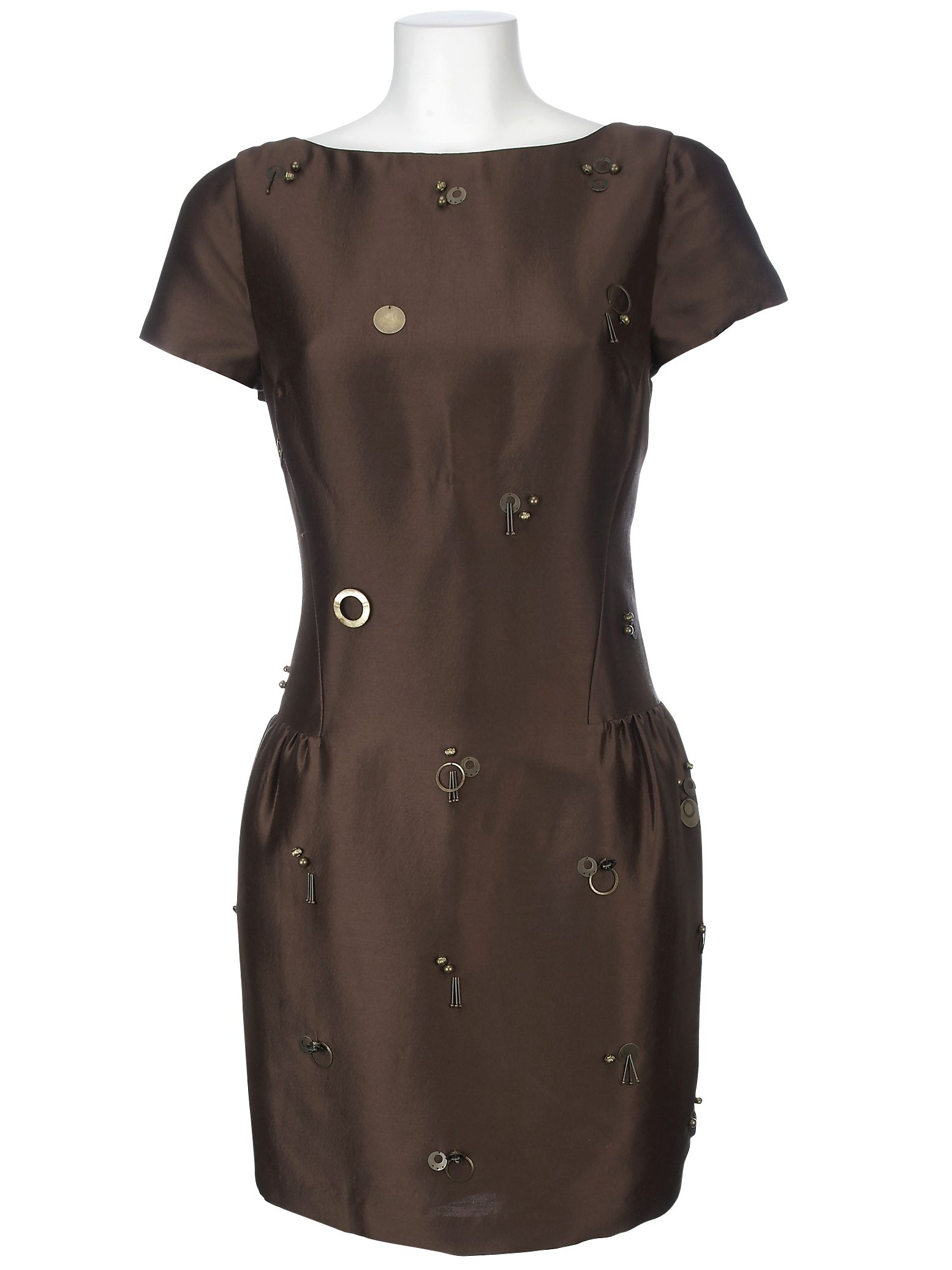 FWM Silk Embroidered Tulip Dress, Boxwood at John Lewis