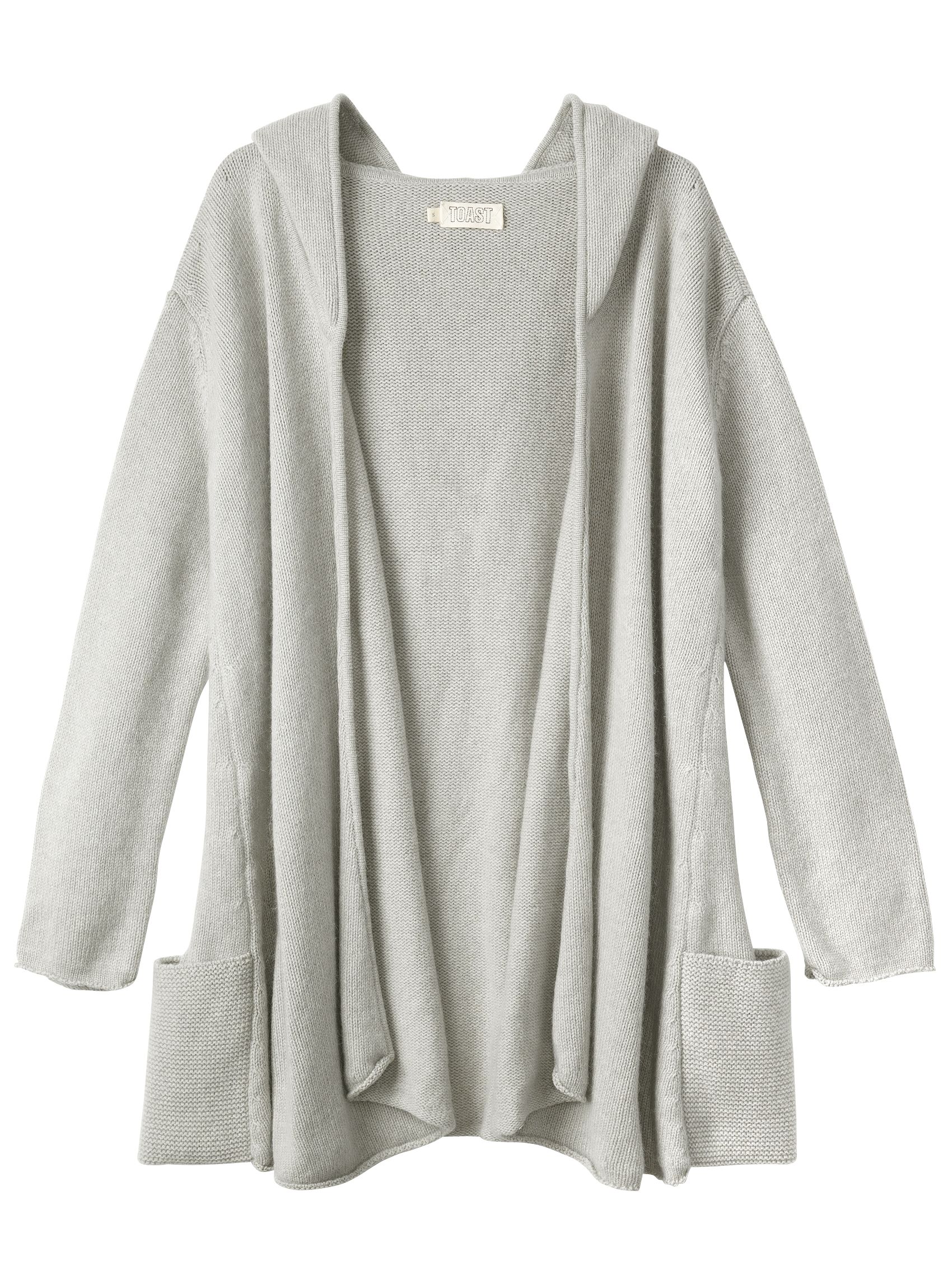 Toast Megan Hooded Cardigan, Grey at John Lewis