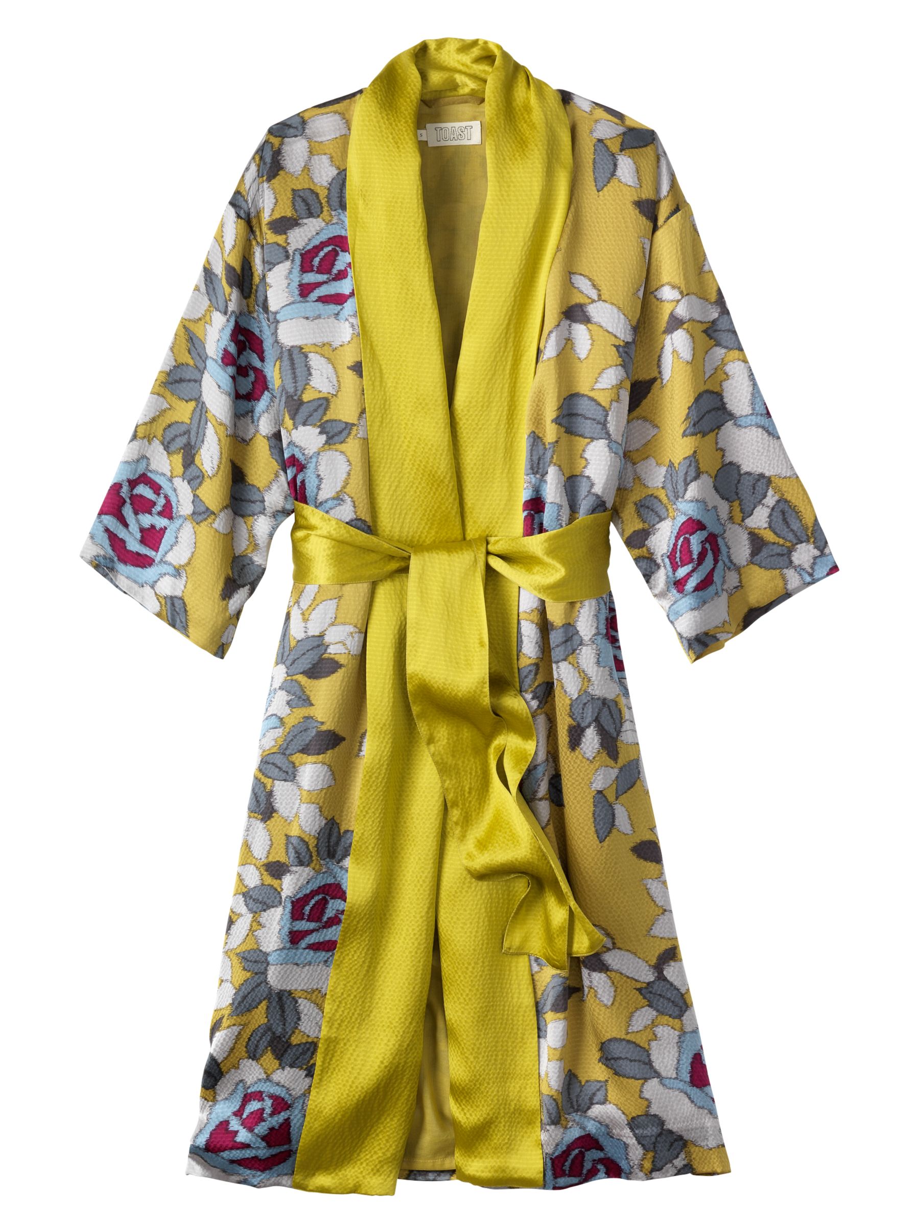 Toast Ottoman Silk Gown, Yellow/Multi at JohnLewis