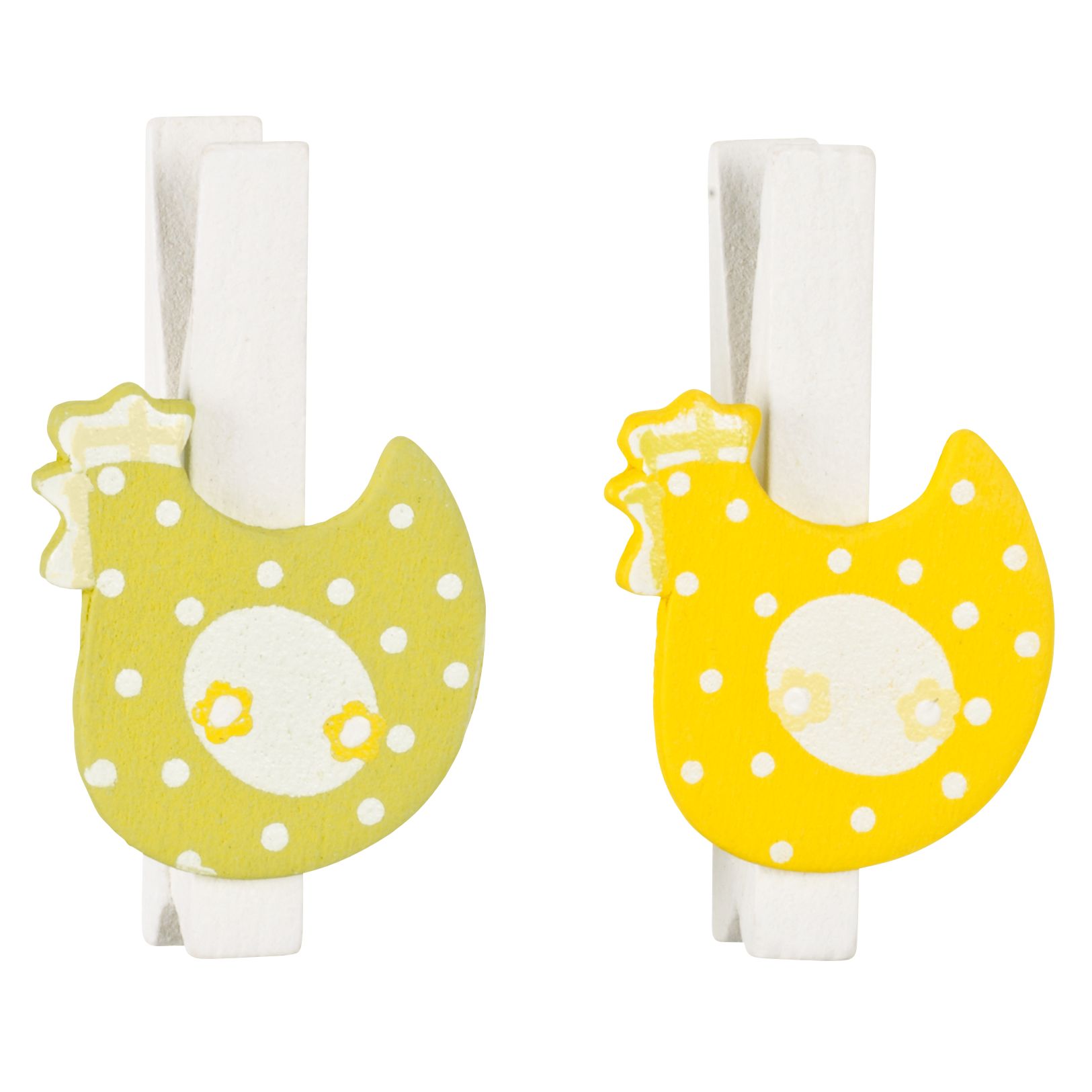 John Lewis Wooden Pegs Decorations, Chicken, Pack of 6