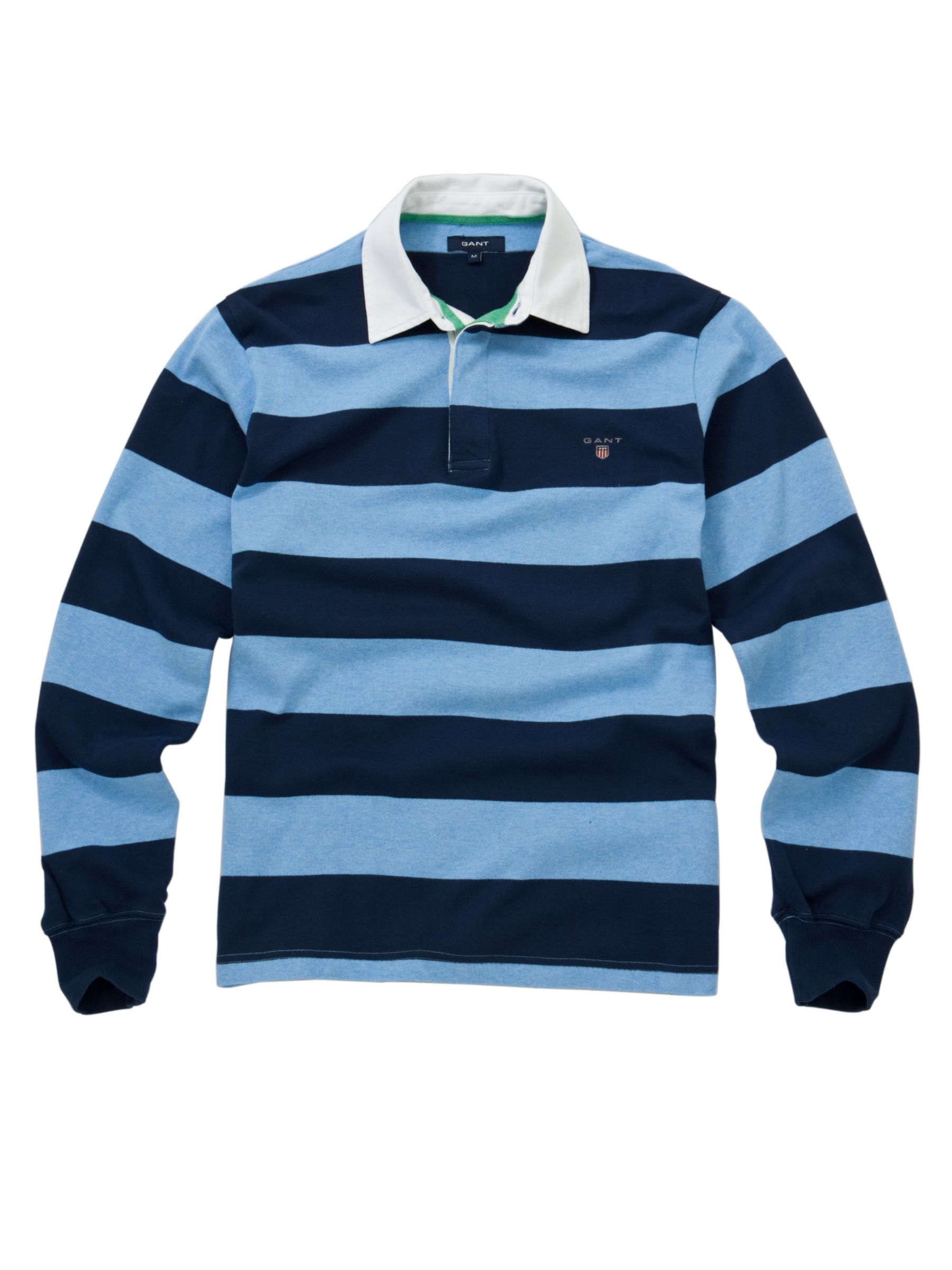 Gant Bar Stripe Heavy Rugby Shirt, Sky Blue